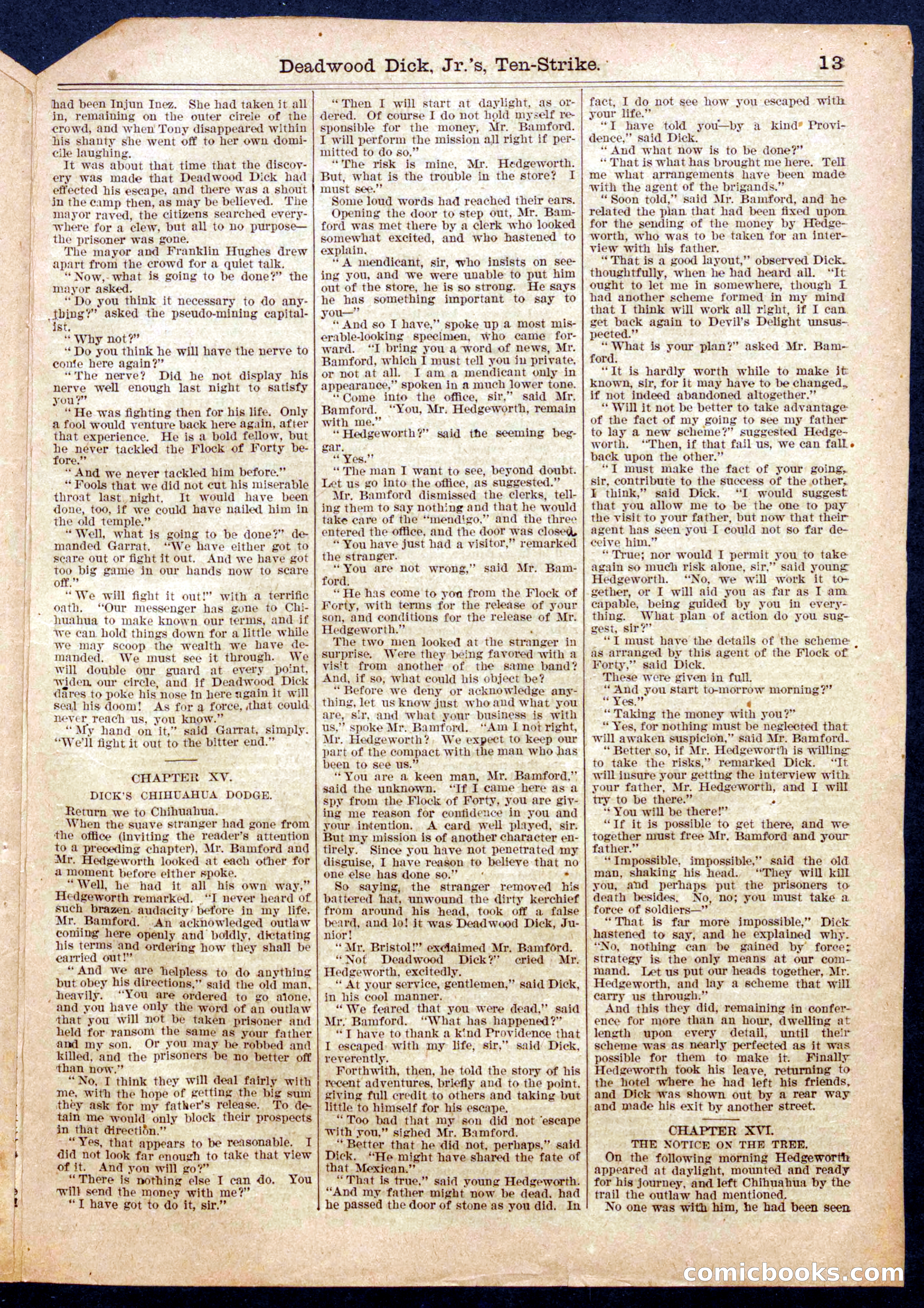 Beadle's Half Dime Library No. 957 — page 13 of 16