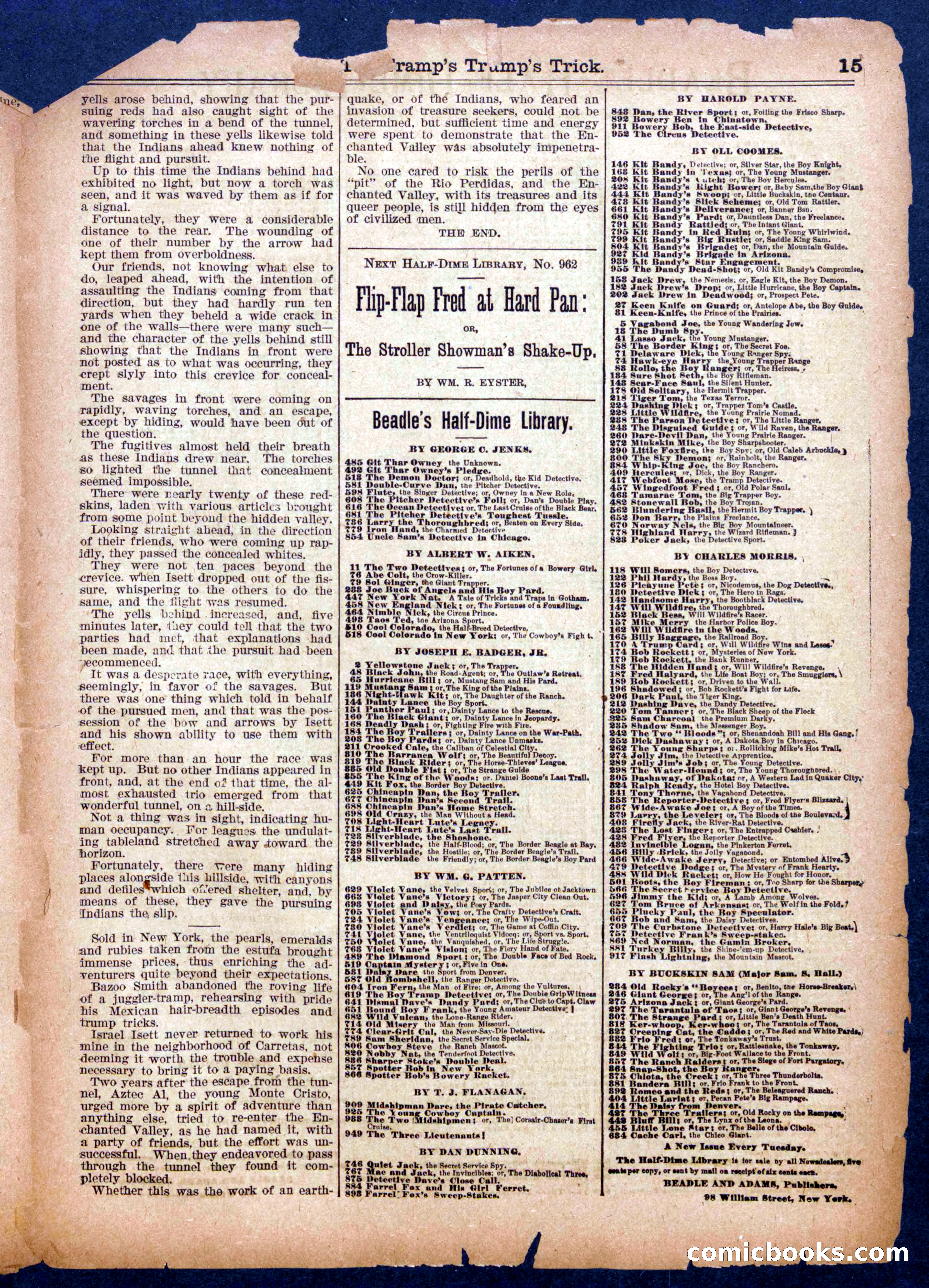 Beadle's Half Dime Library No. 961 — page 15 of 16