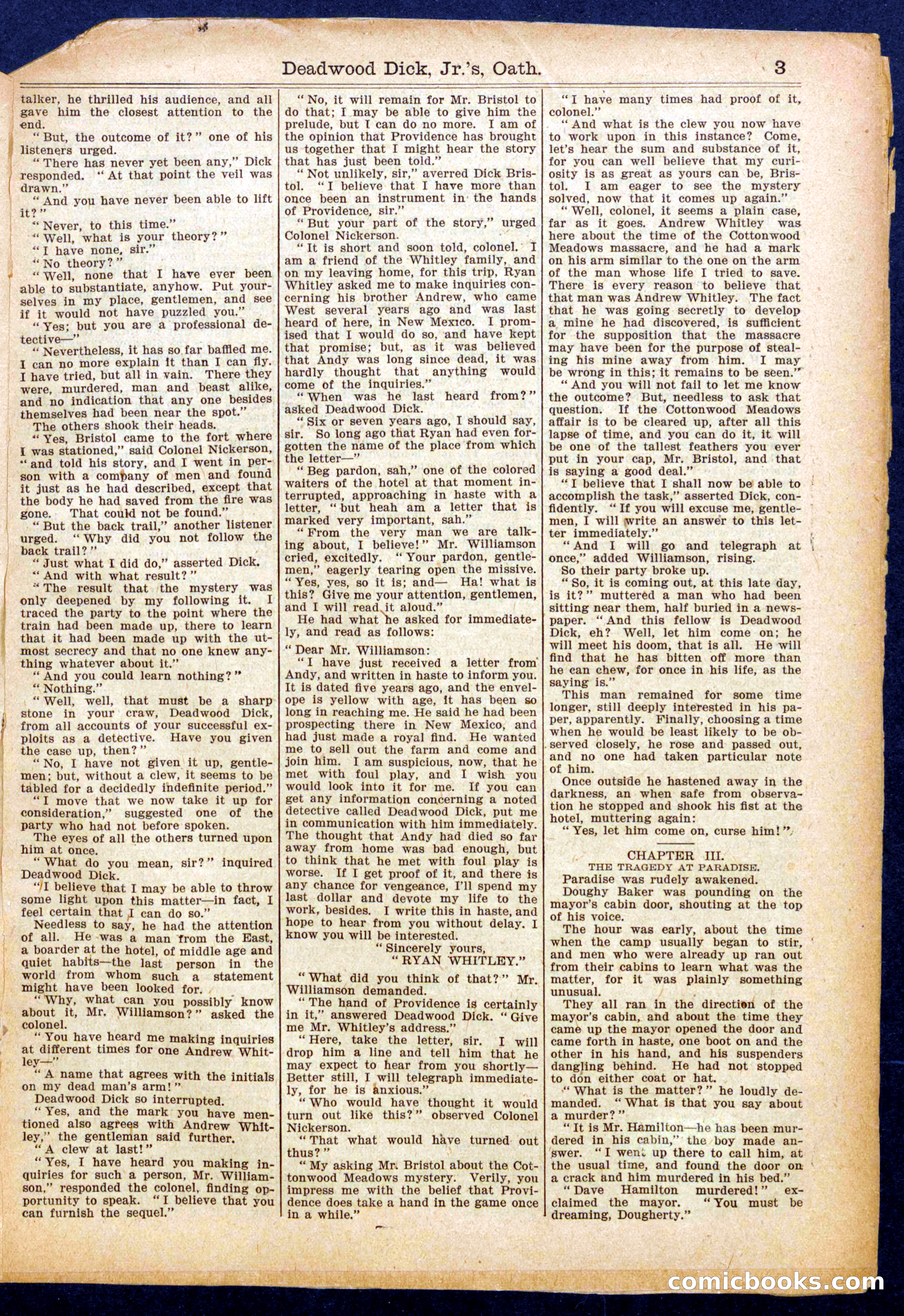 Beadle's Half Dime Library No. 971 — page 3 of 16