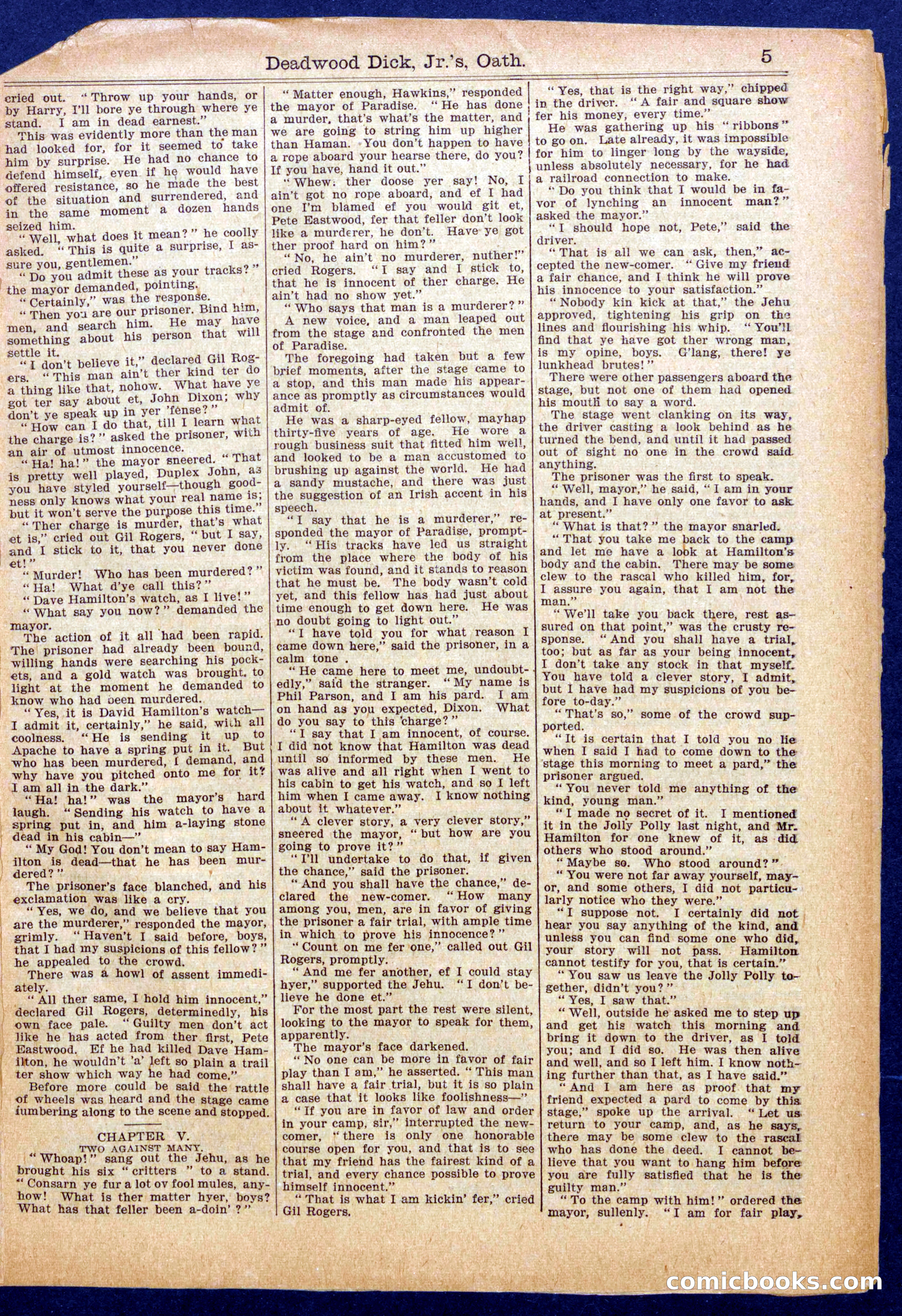 Beadle's Half Dime Library No. 971 — page 5 of 16