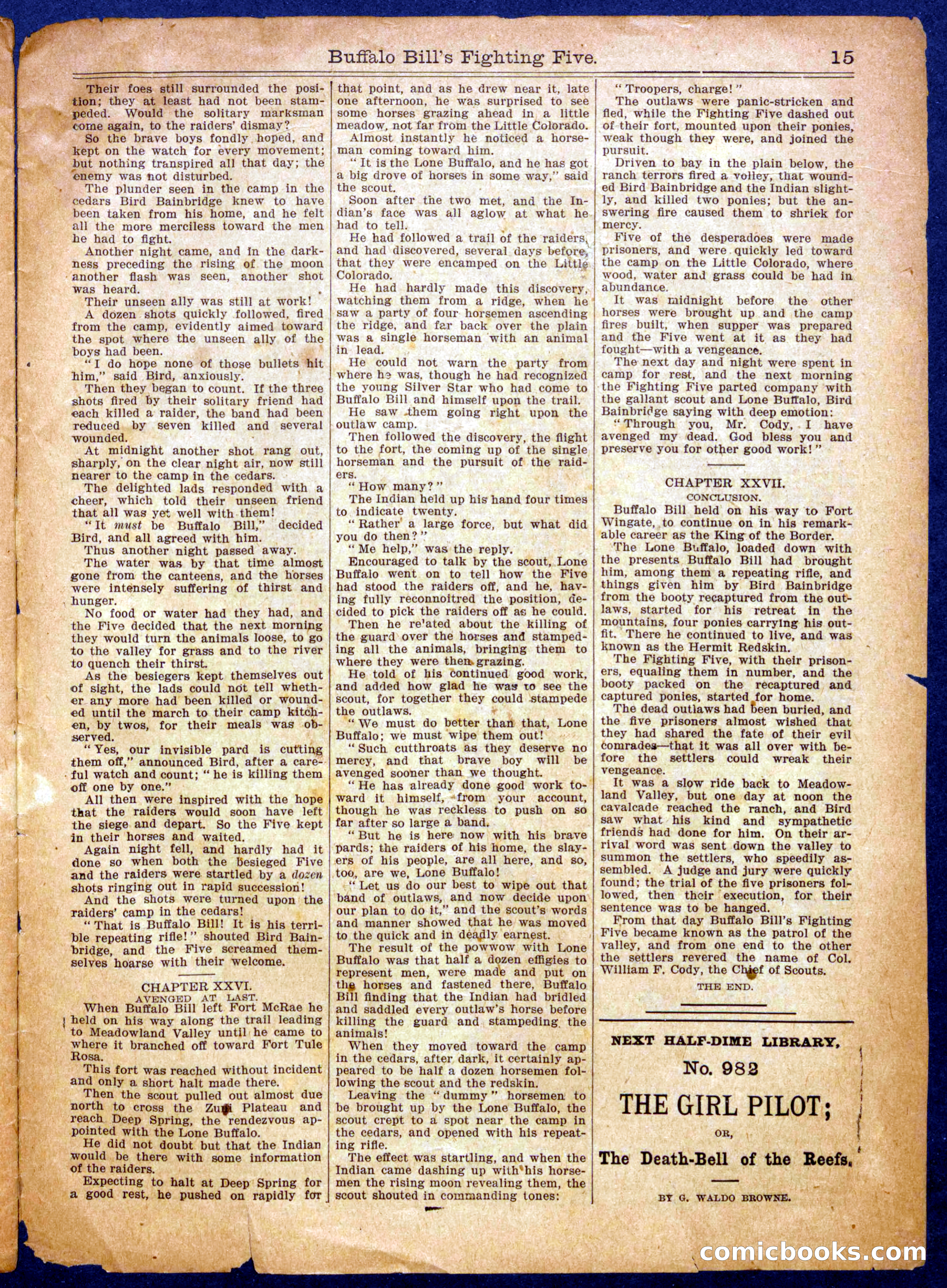 Beadle's Half Dime Library No. 981 — page 15 of 16