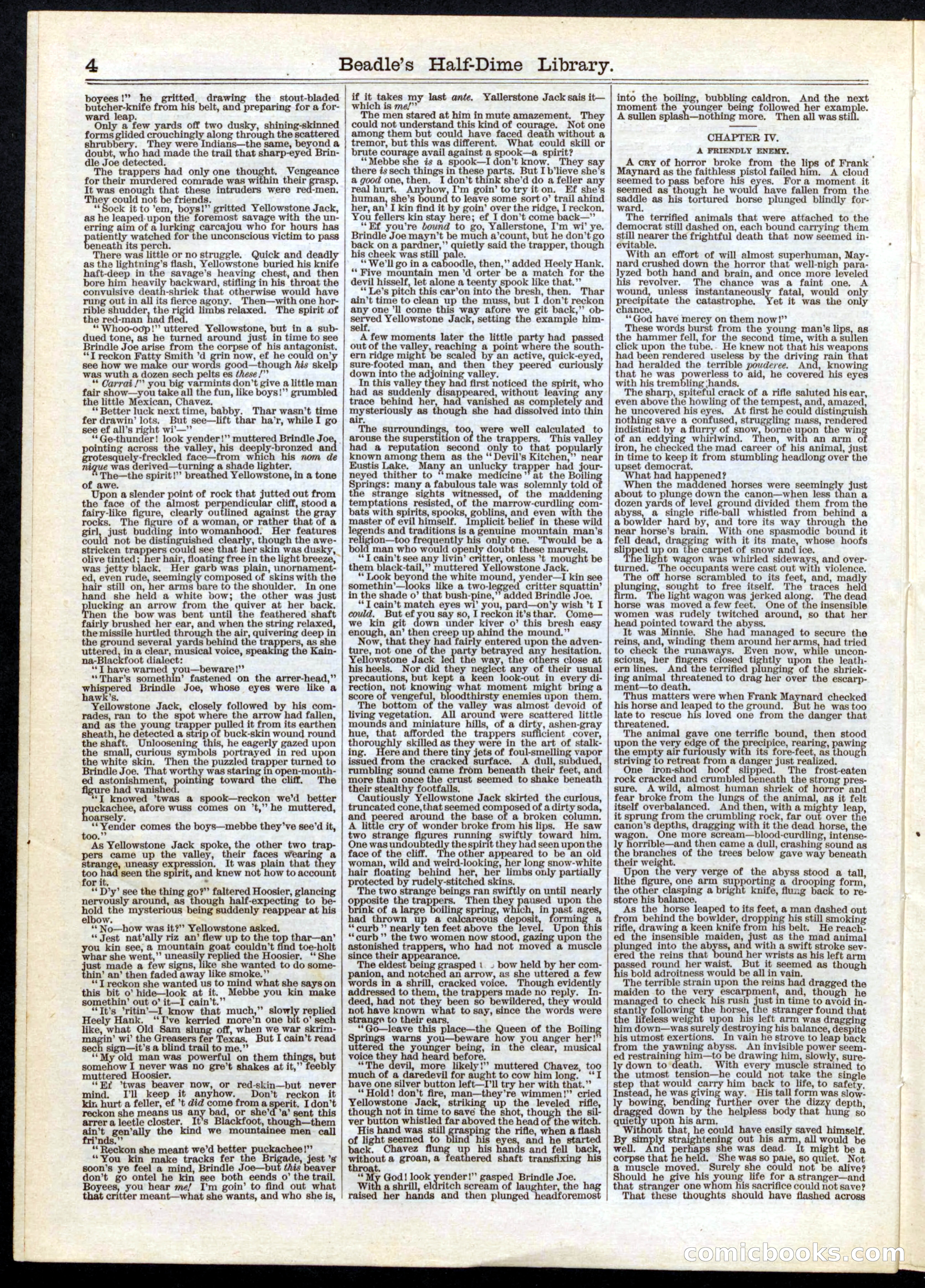Beadle's Half Dime Library, Vol. 1, No. 2 — page 4 of 16