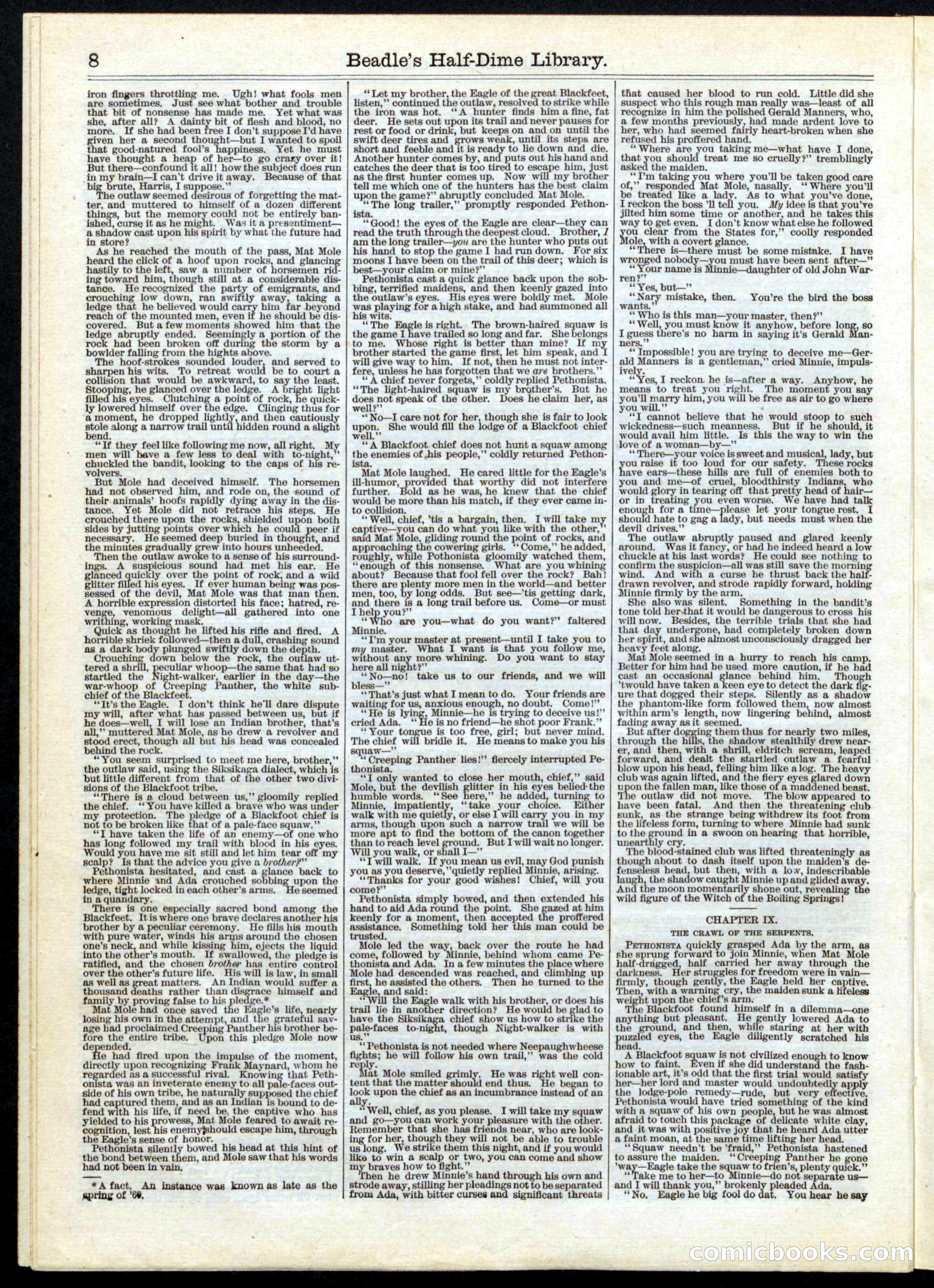 Beadle's Half Dime Library, Vol. 1, No. 2 — page 8 of 16