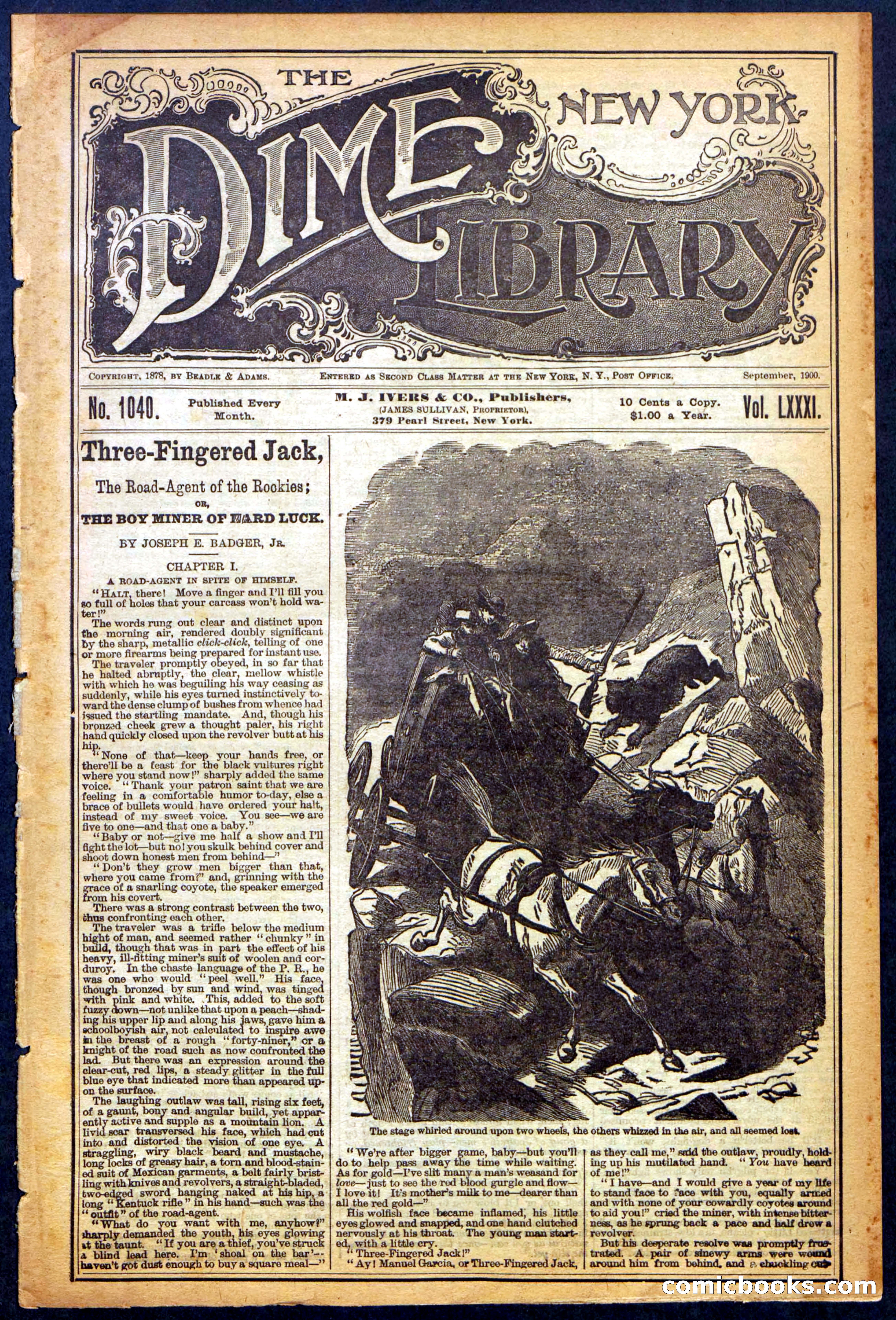 The New York Dime Library, No. 1040 (September 1900)