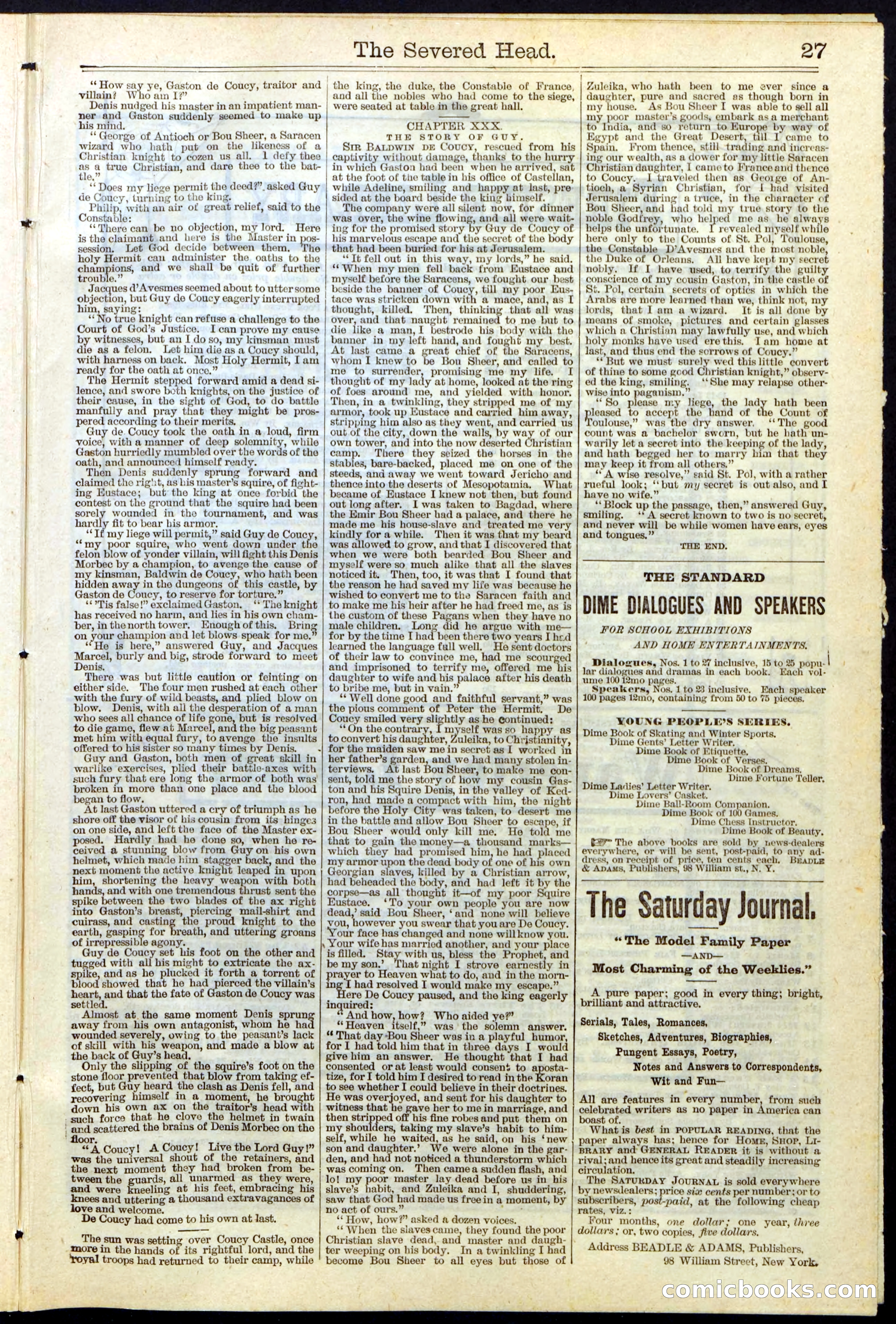 Beadle's New York Dime Library No. 115 — page 27 of 32