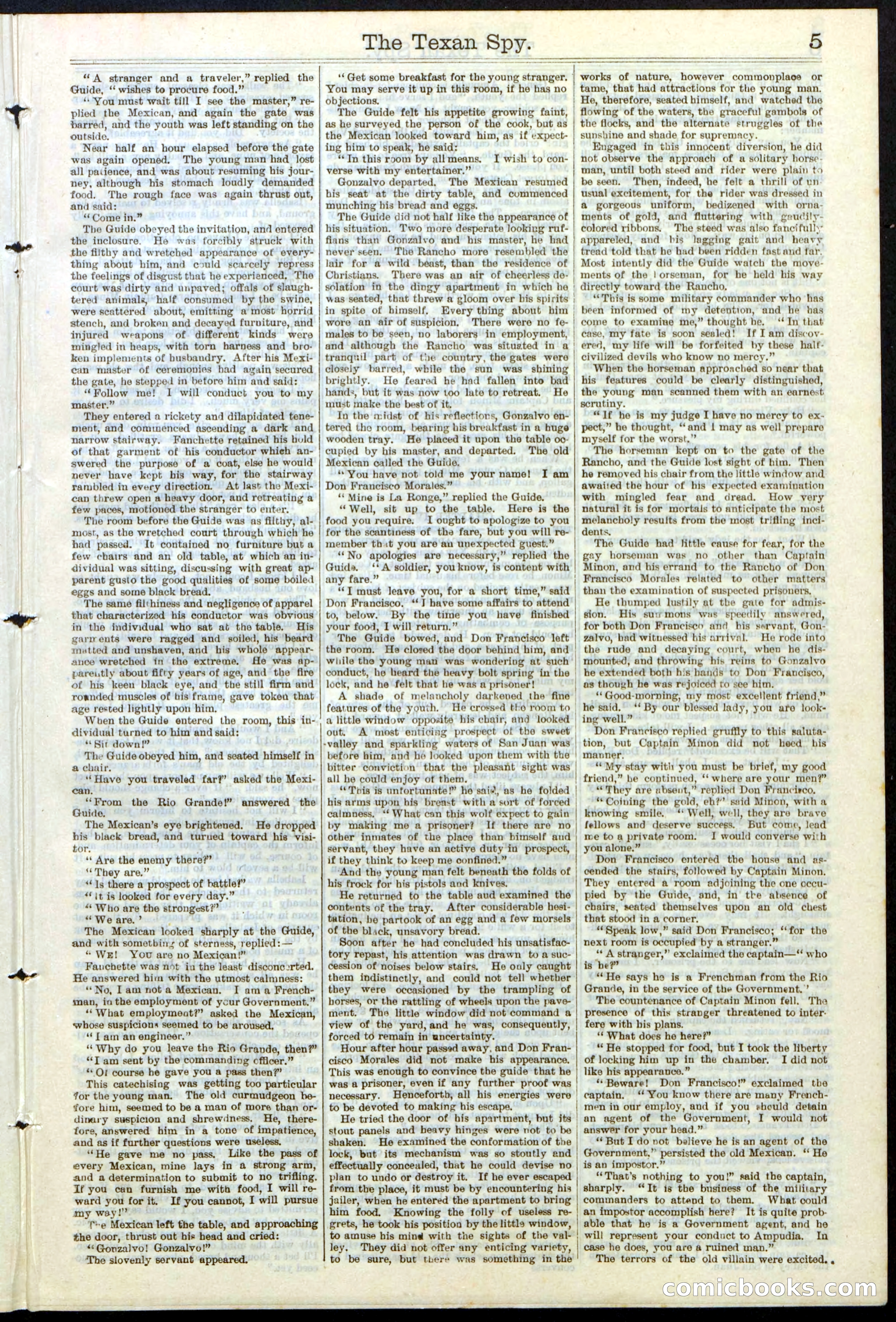Beadle's Dime Library No. 120: The Texan Spy — page 5 of 24