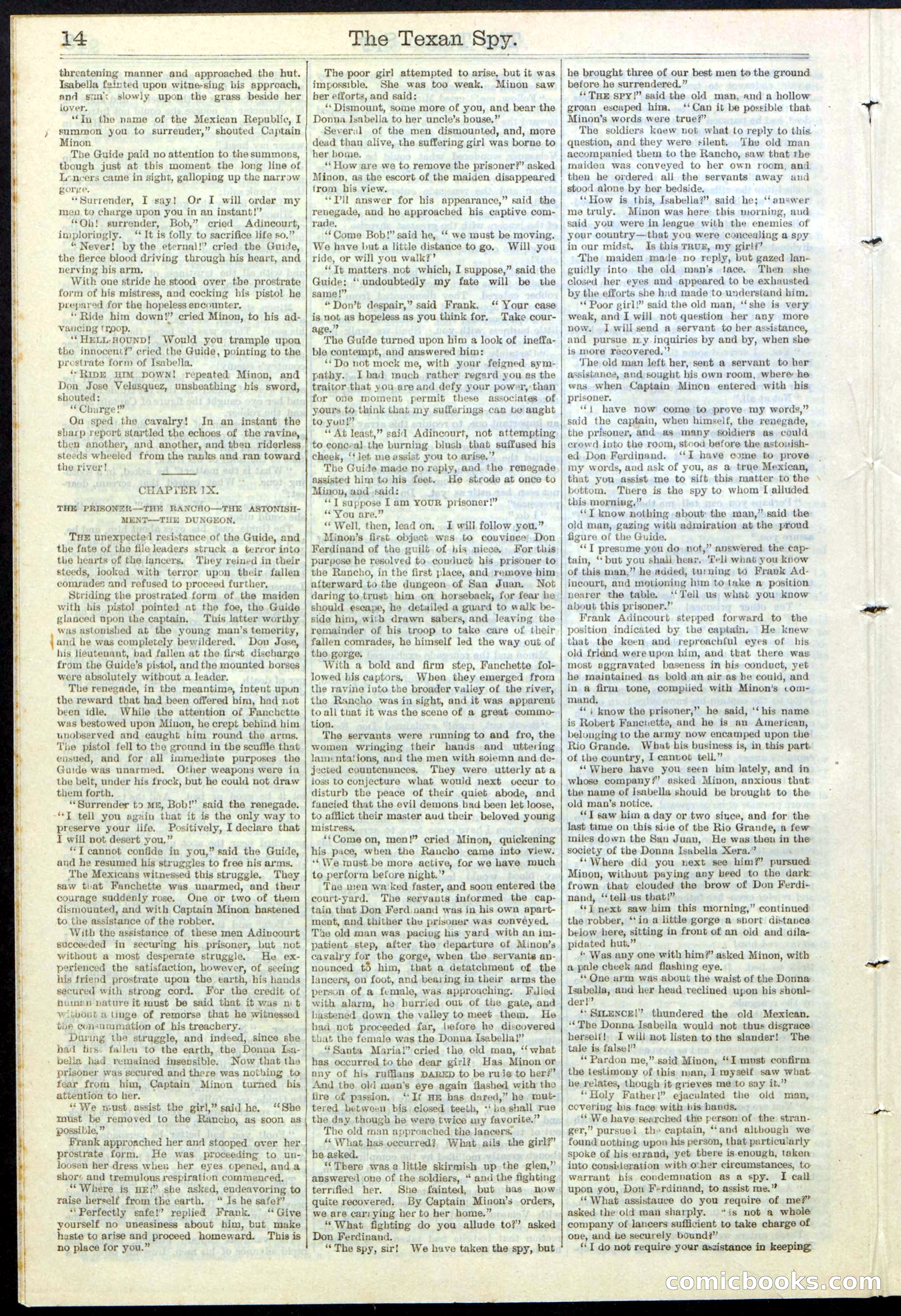 Beadle's Dime Library No. 120: The Texan Spy — page 14 of 24