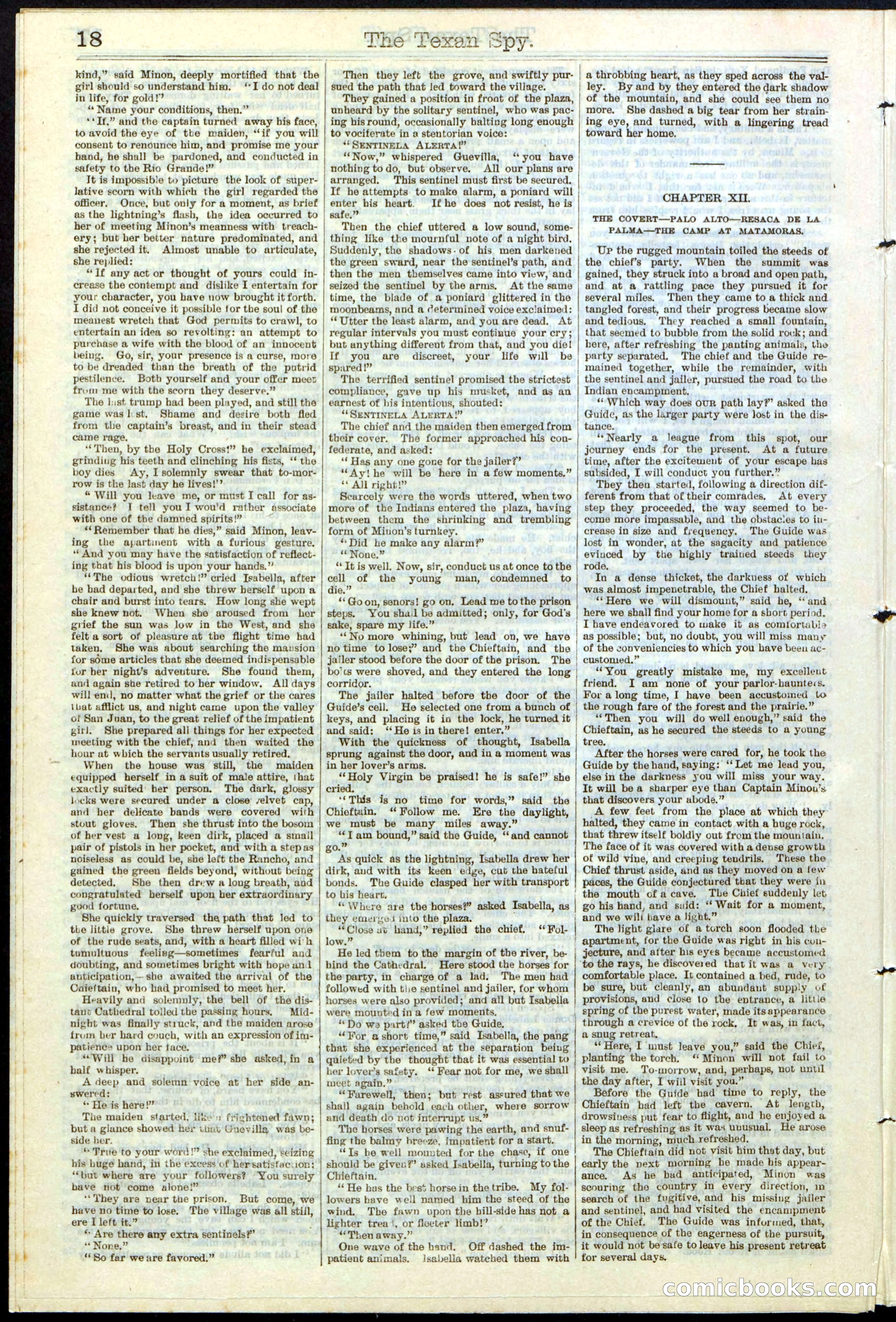 Beadle's Dime Library No. 120: The Texan Spy — page 18 of 24