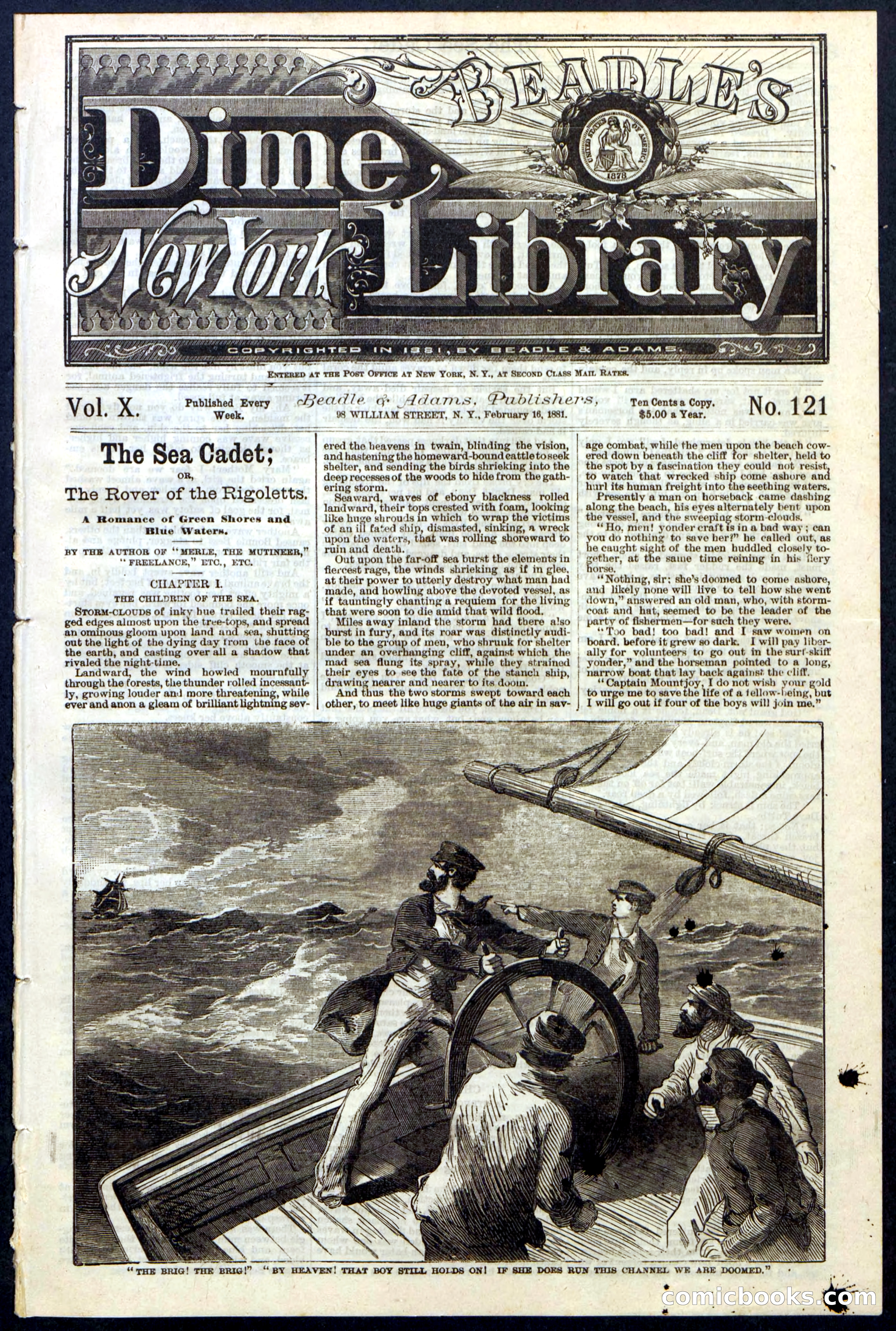 Beadle's New York Dime Library, No. 121 — page 1 of 32