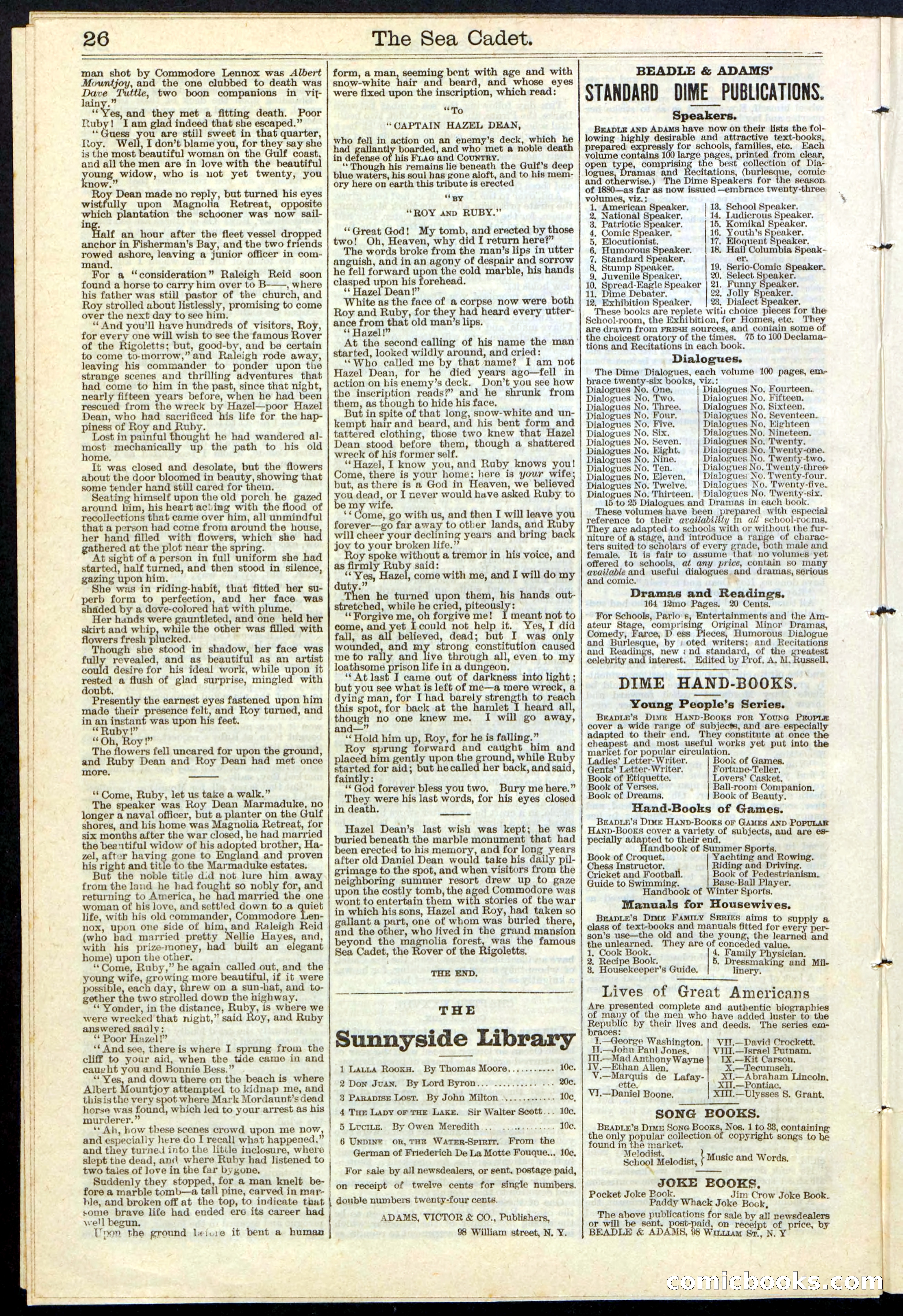 Beadle's New York Dime Library, No. 121 — page 26 of 32