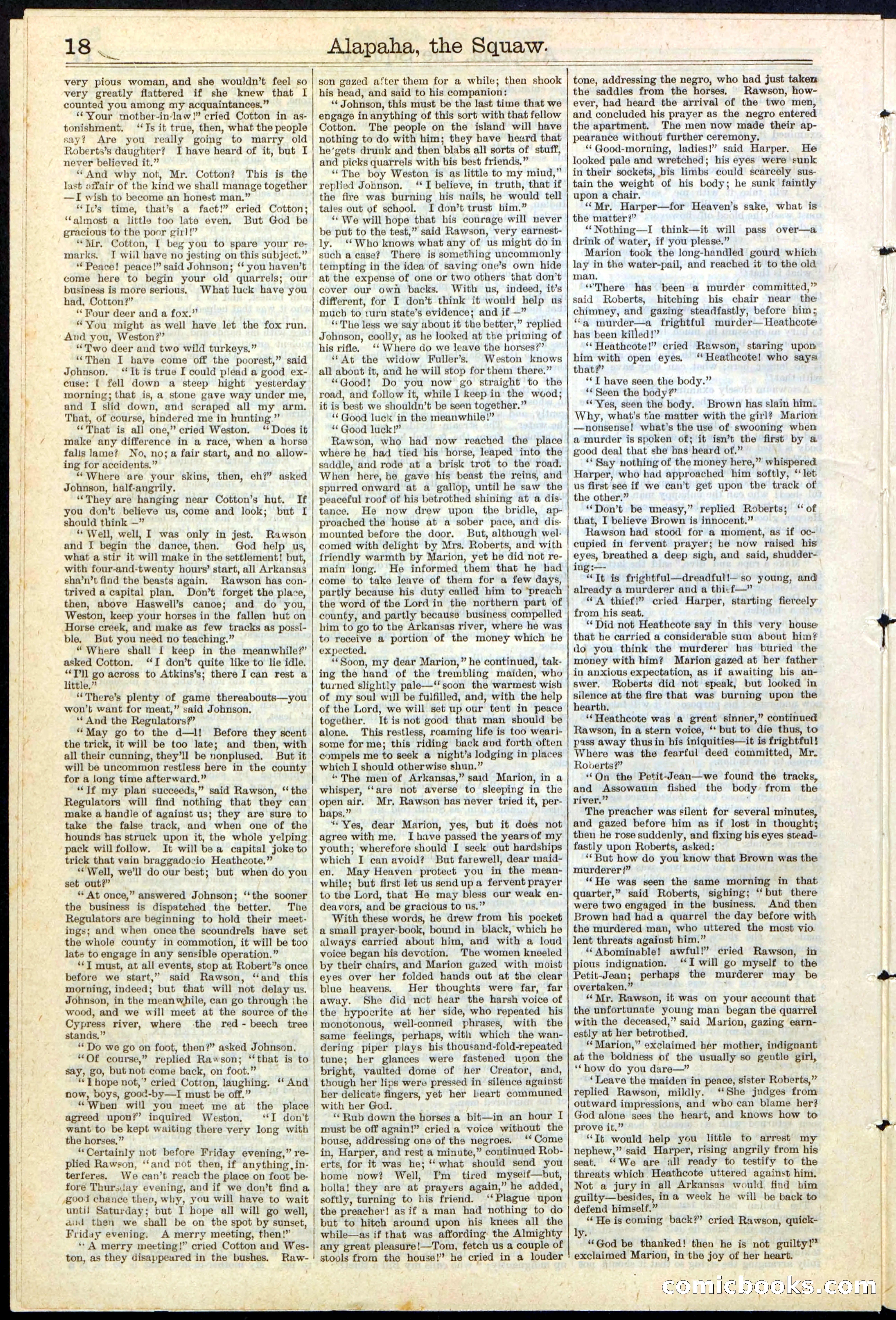 Beadle's New York Dime Library No. 123 — page 18 of 24