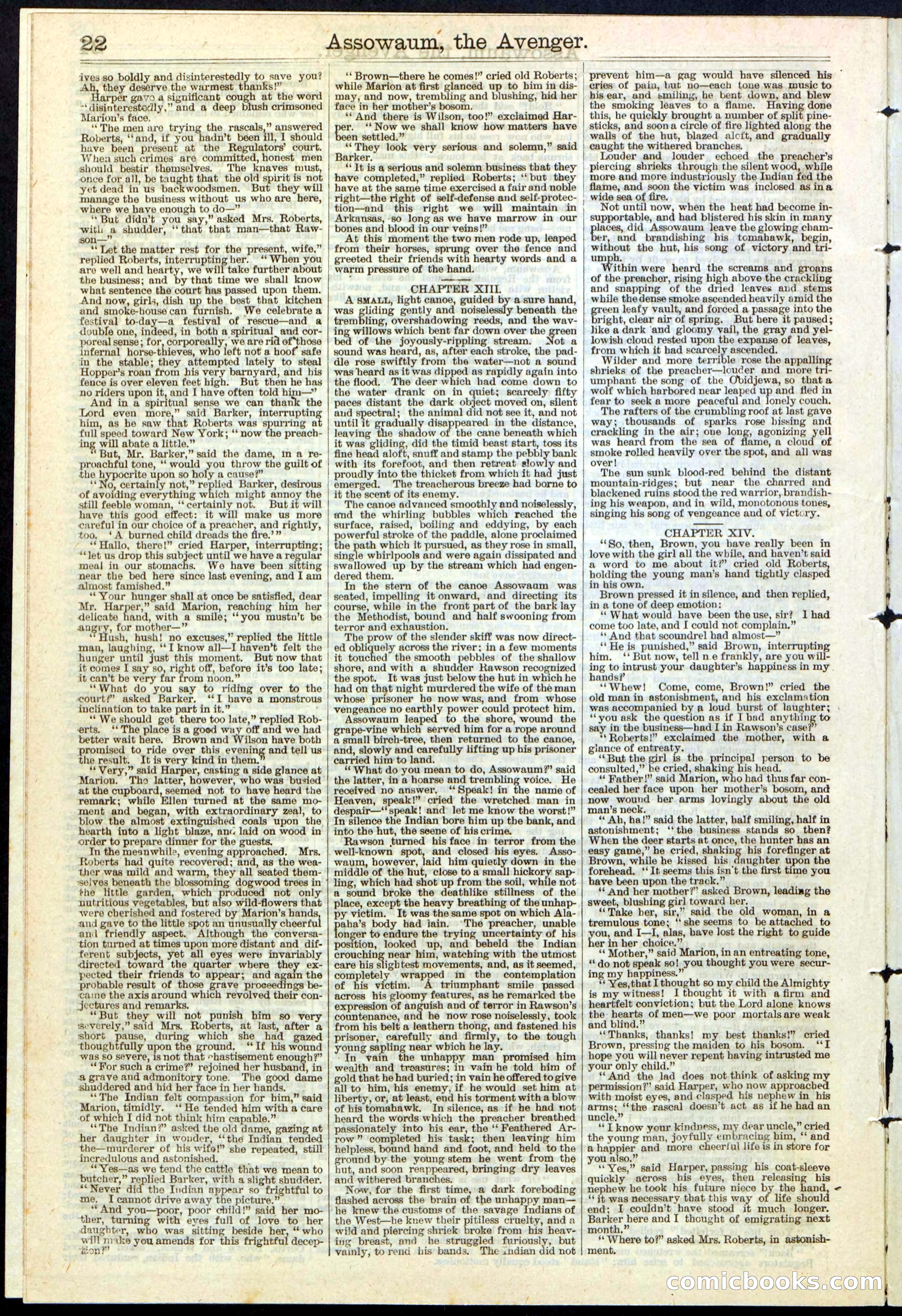 Beadle's New York Dime Library No. 124 — page 22 of 24