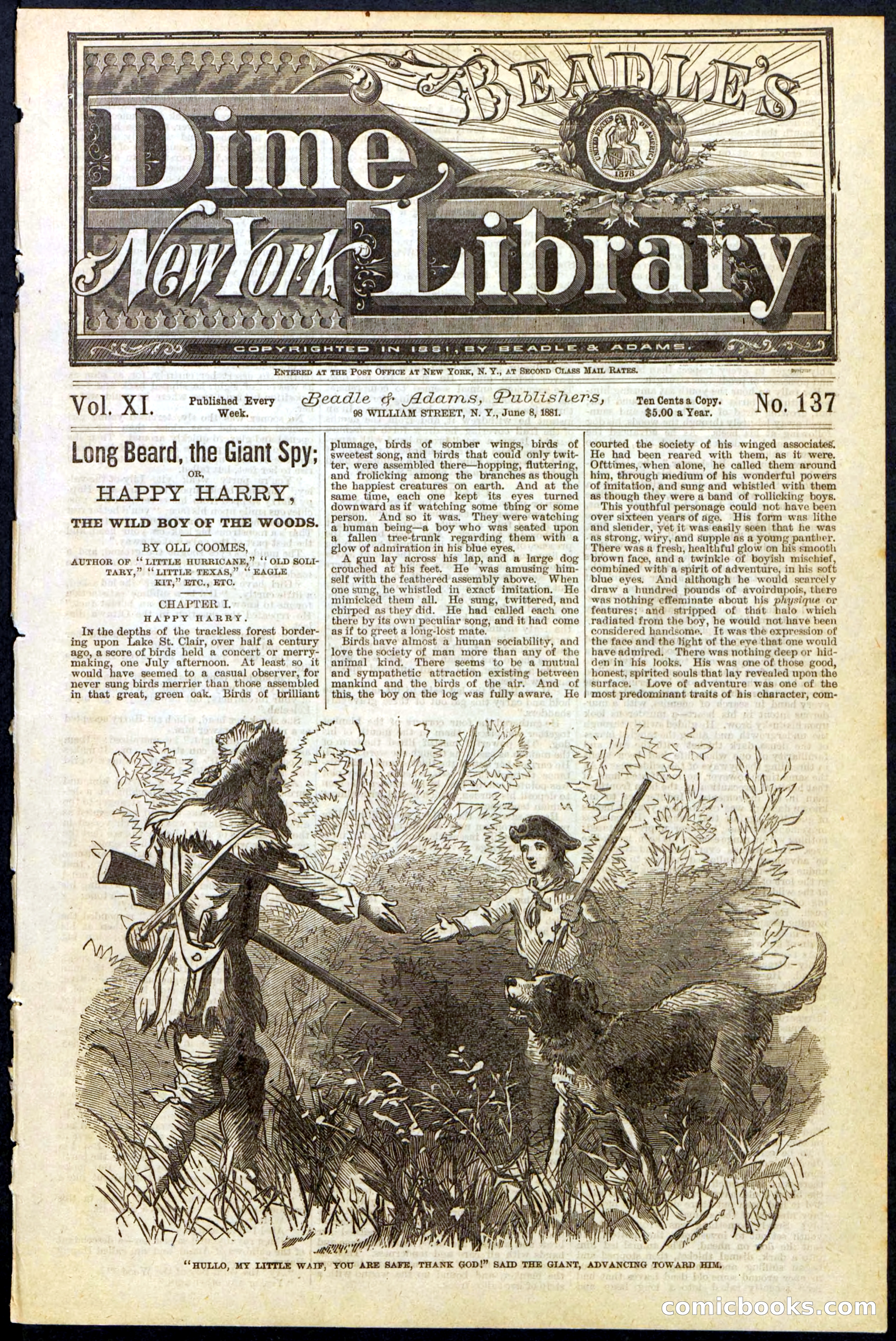 Beadle's New York Dime Library, No. 137 — page 1 of 32