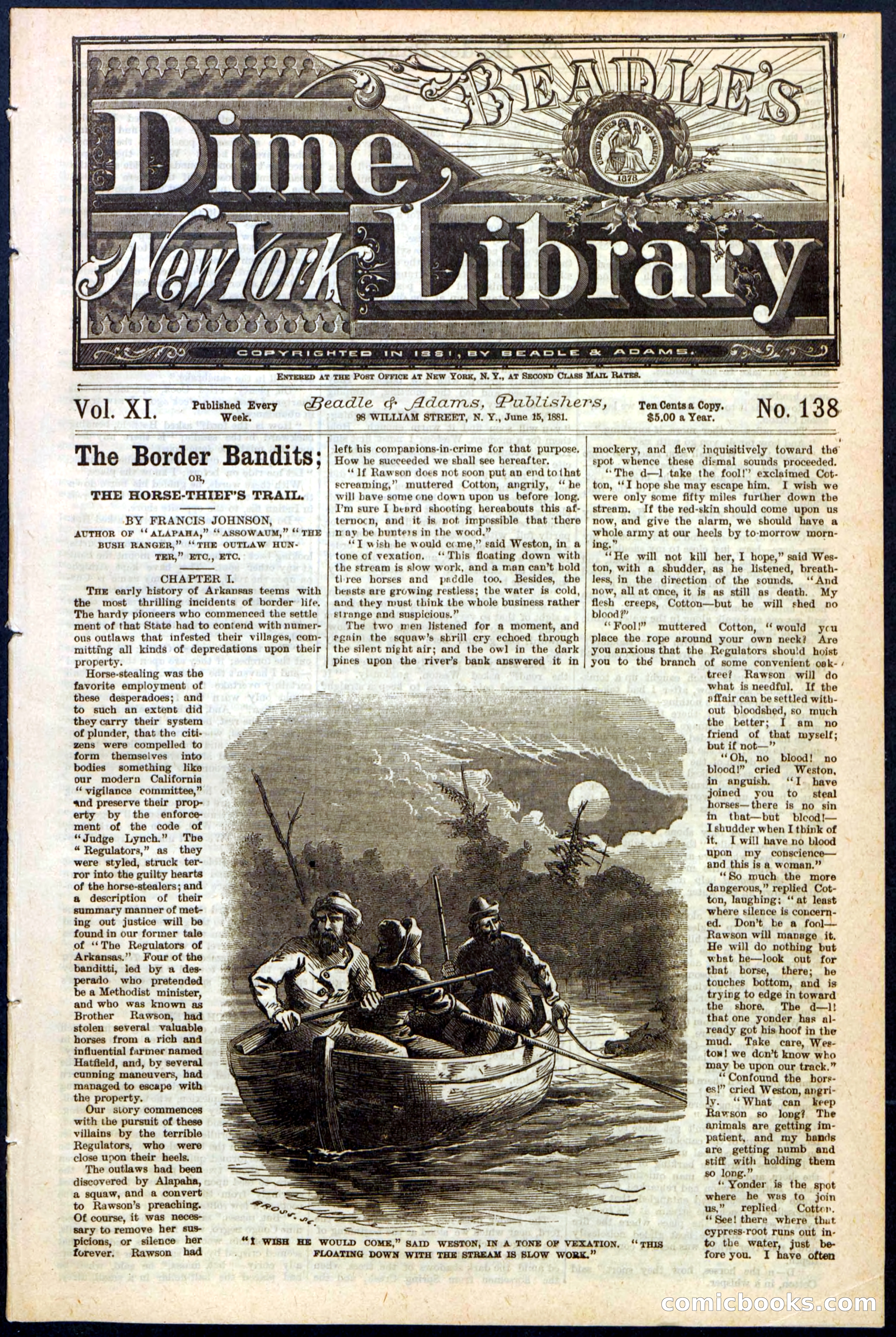Beadle's New York Dime Library, No. 138 — page 1 of 24