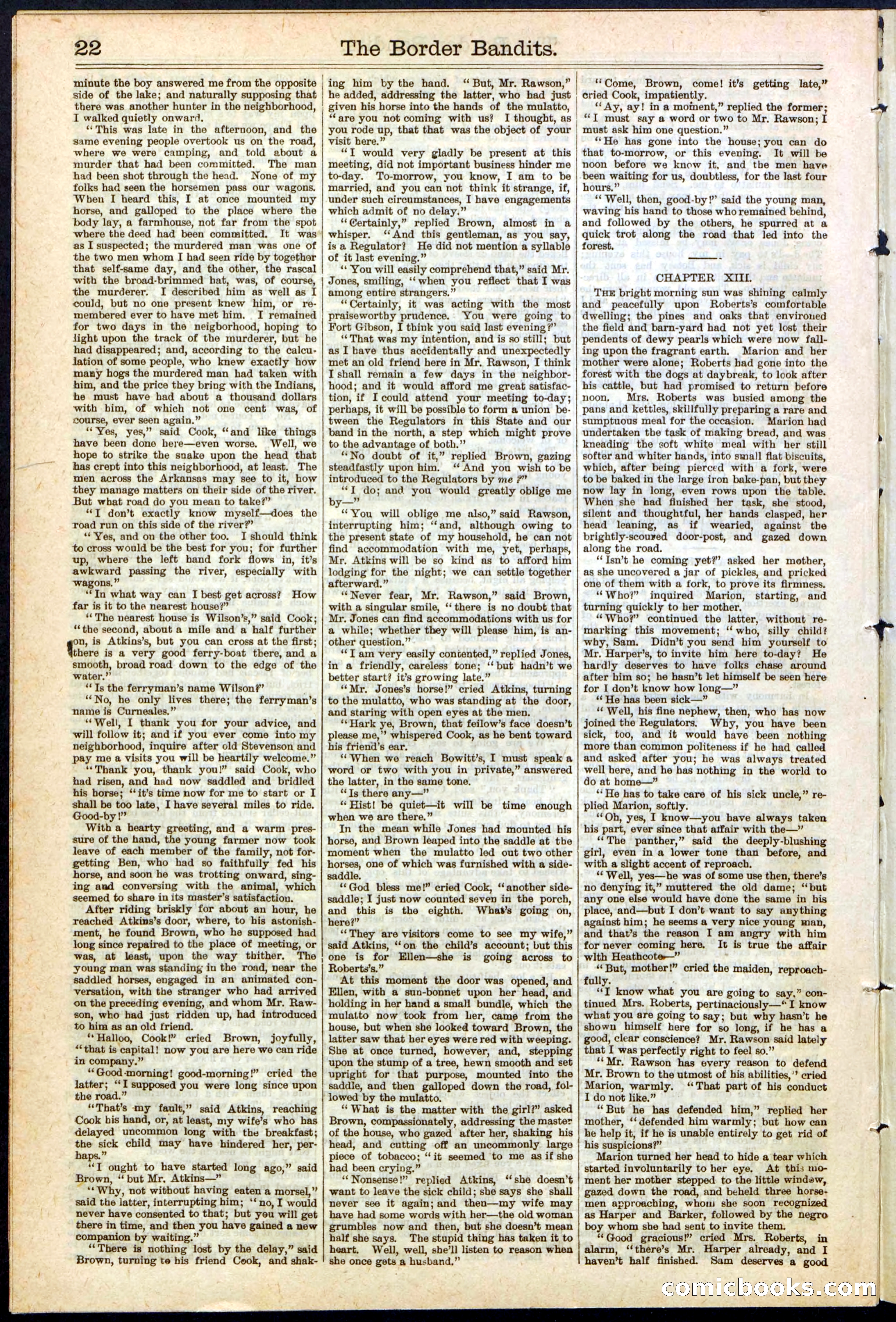 Beadle's New York Dime Library, No. 138 — page 22 of 24
