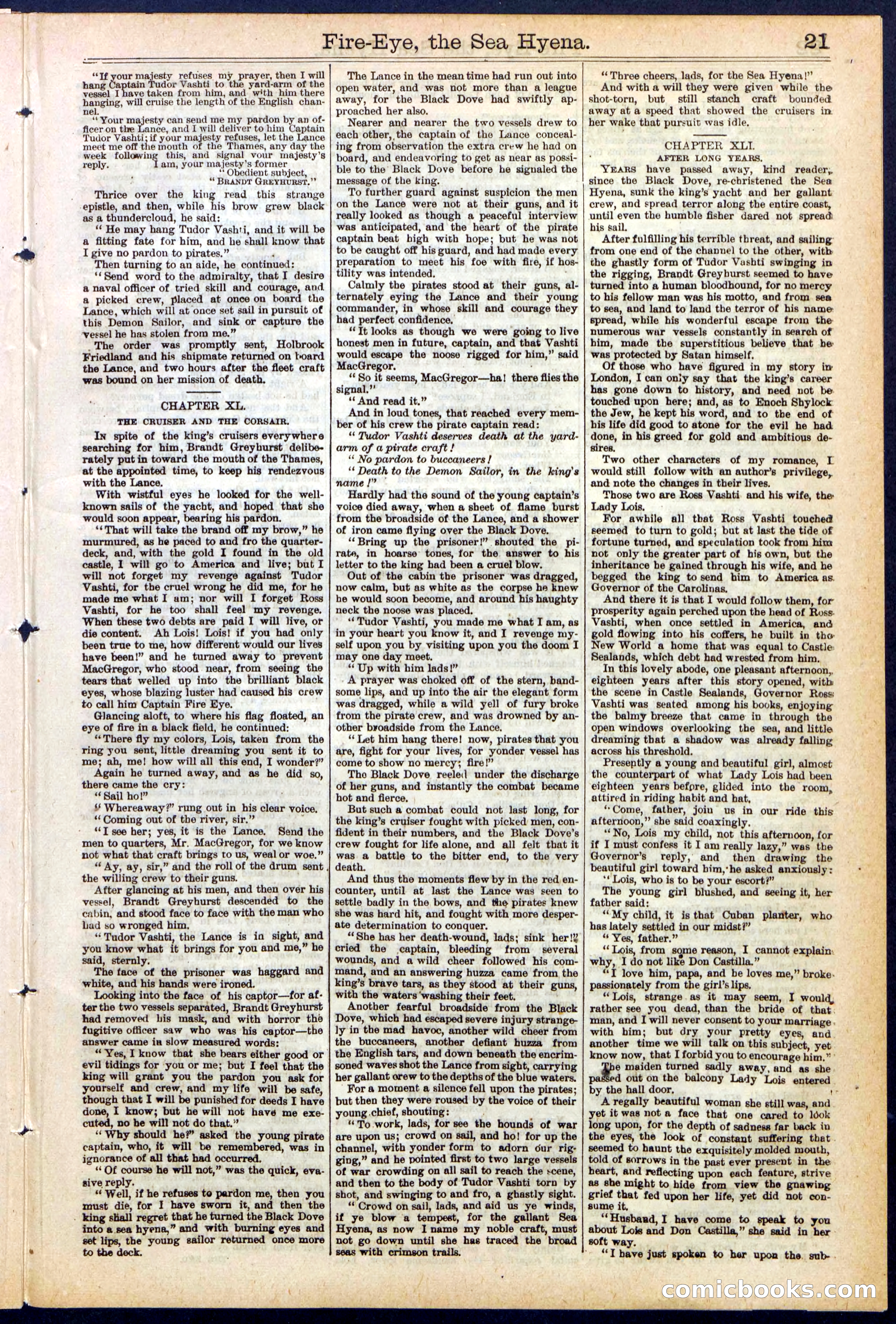 Beadle's Dime Library, No. 139 — page 21 of 24