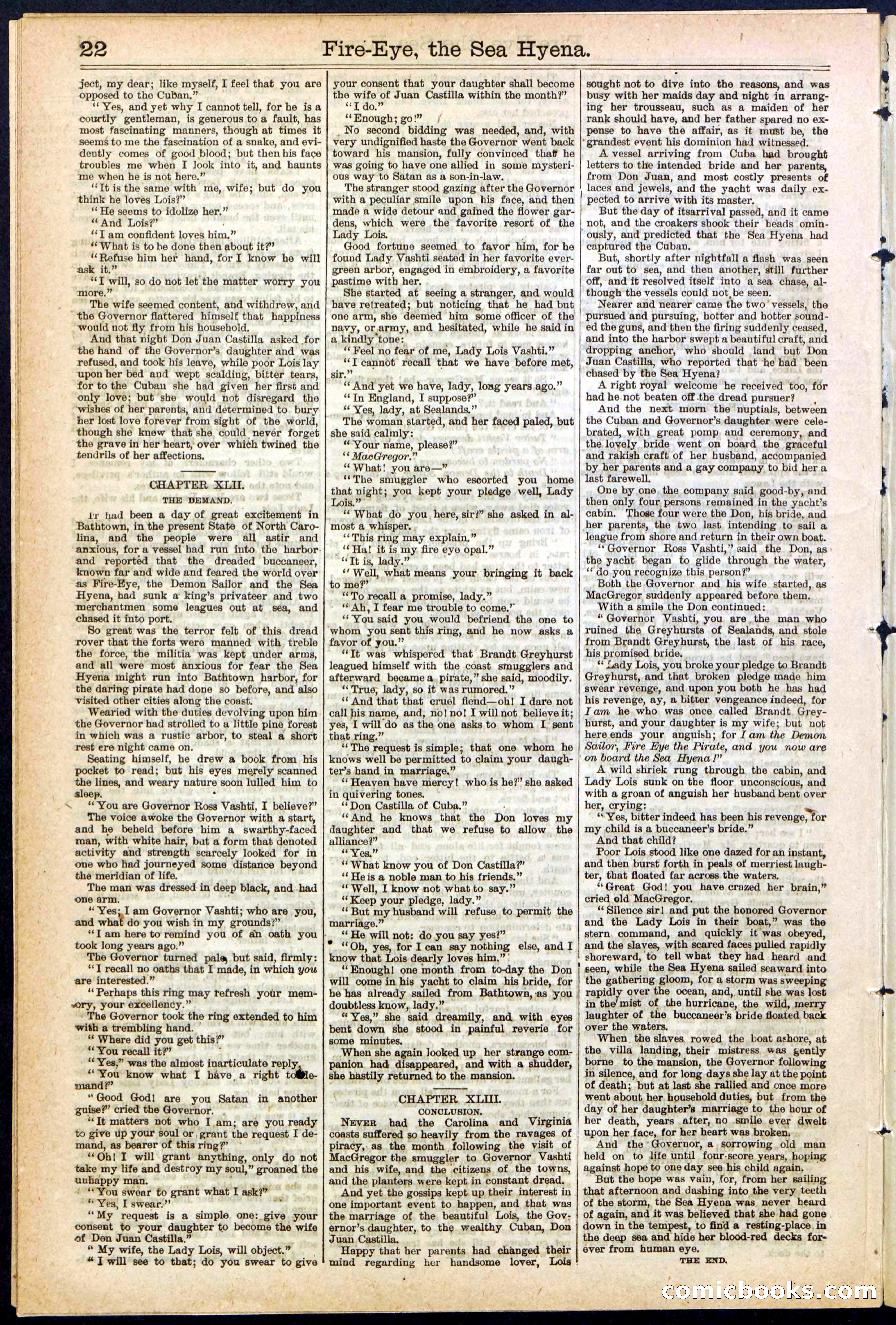 Beadle's Dime Library, No. 139 — page 22 of 24