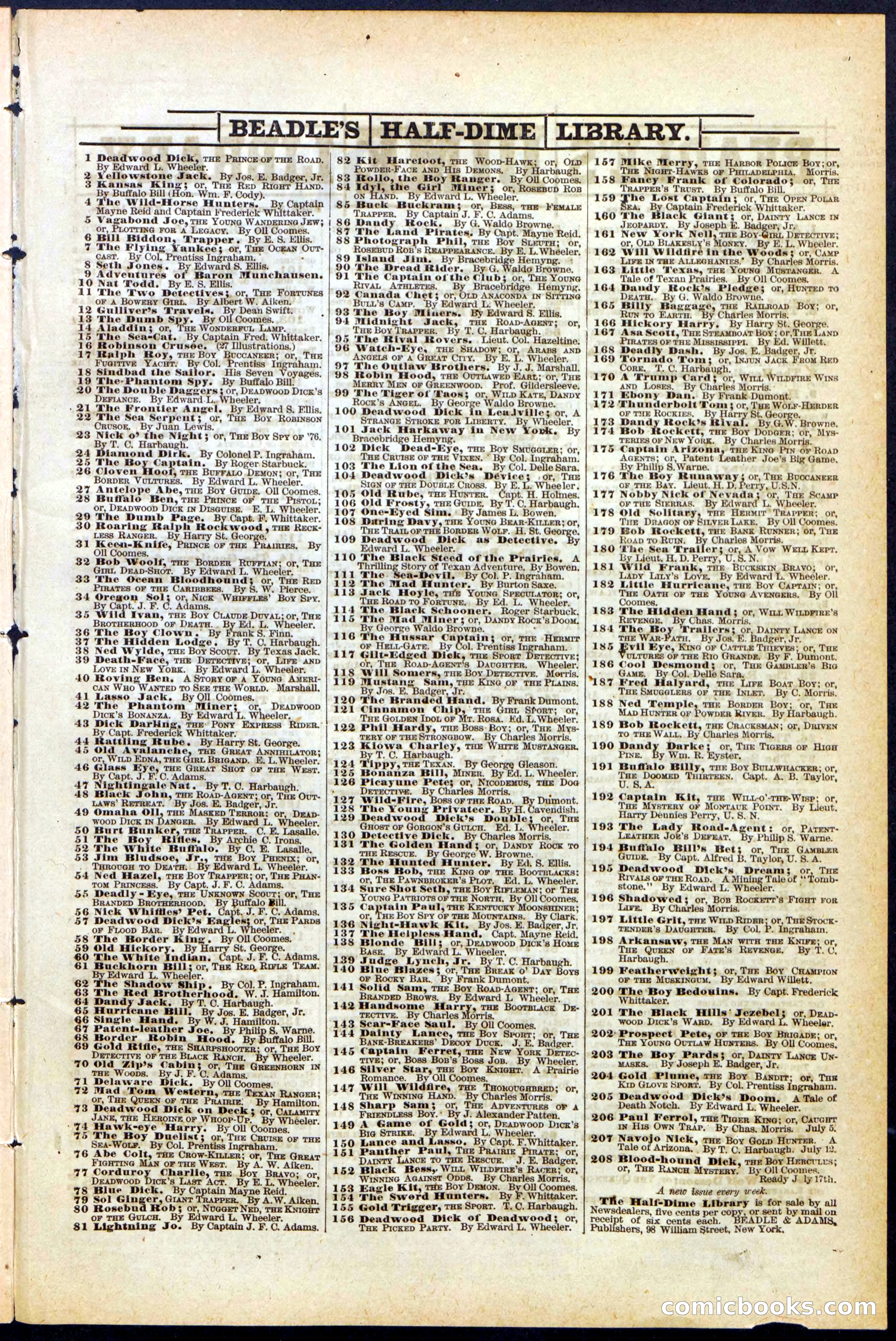 Beadle's Dime Library, No. 139 — page 23 of 24