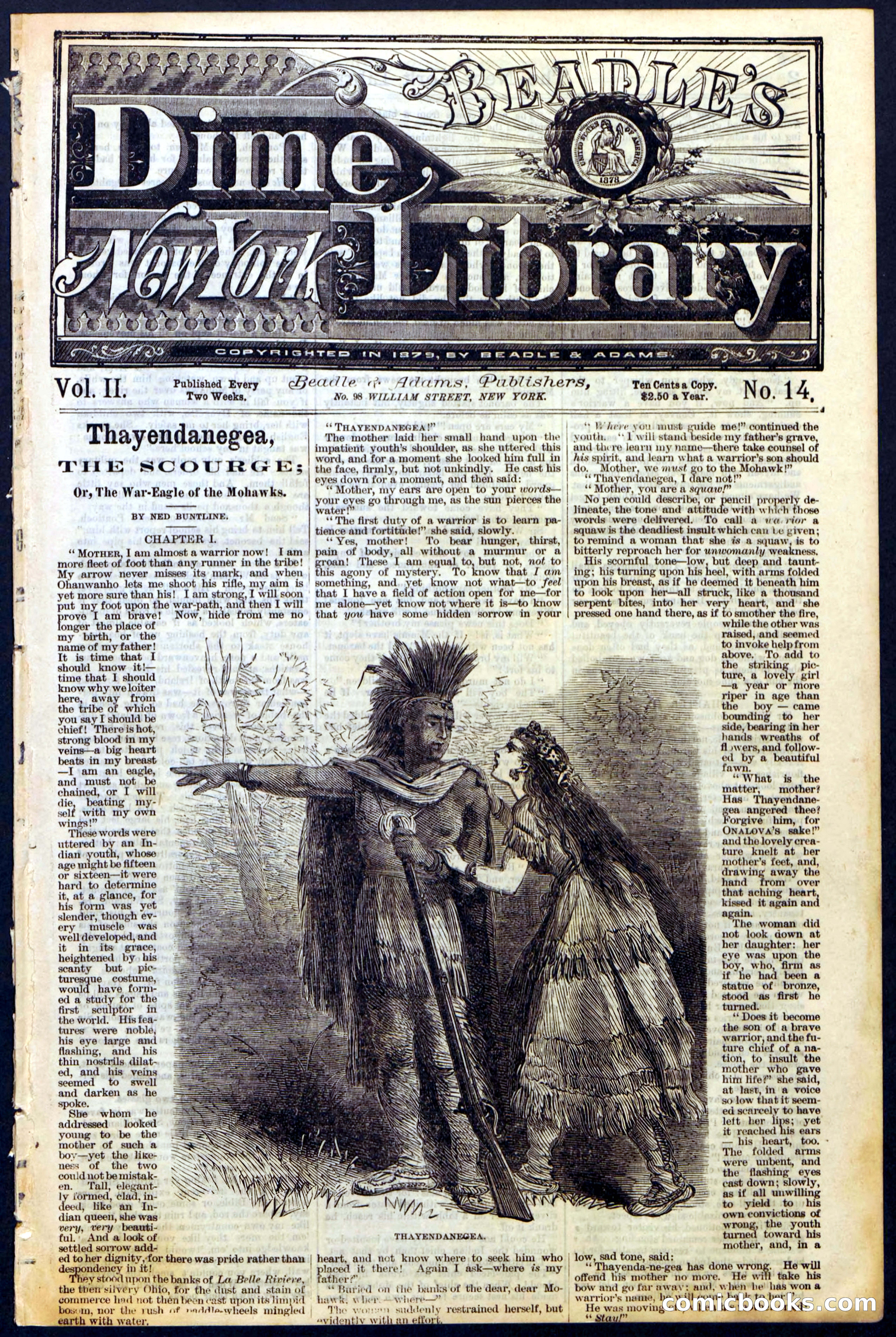 Beadle's Dime Library, Vol. II, No. 14 — page 1 of 28