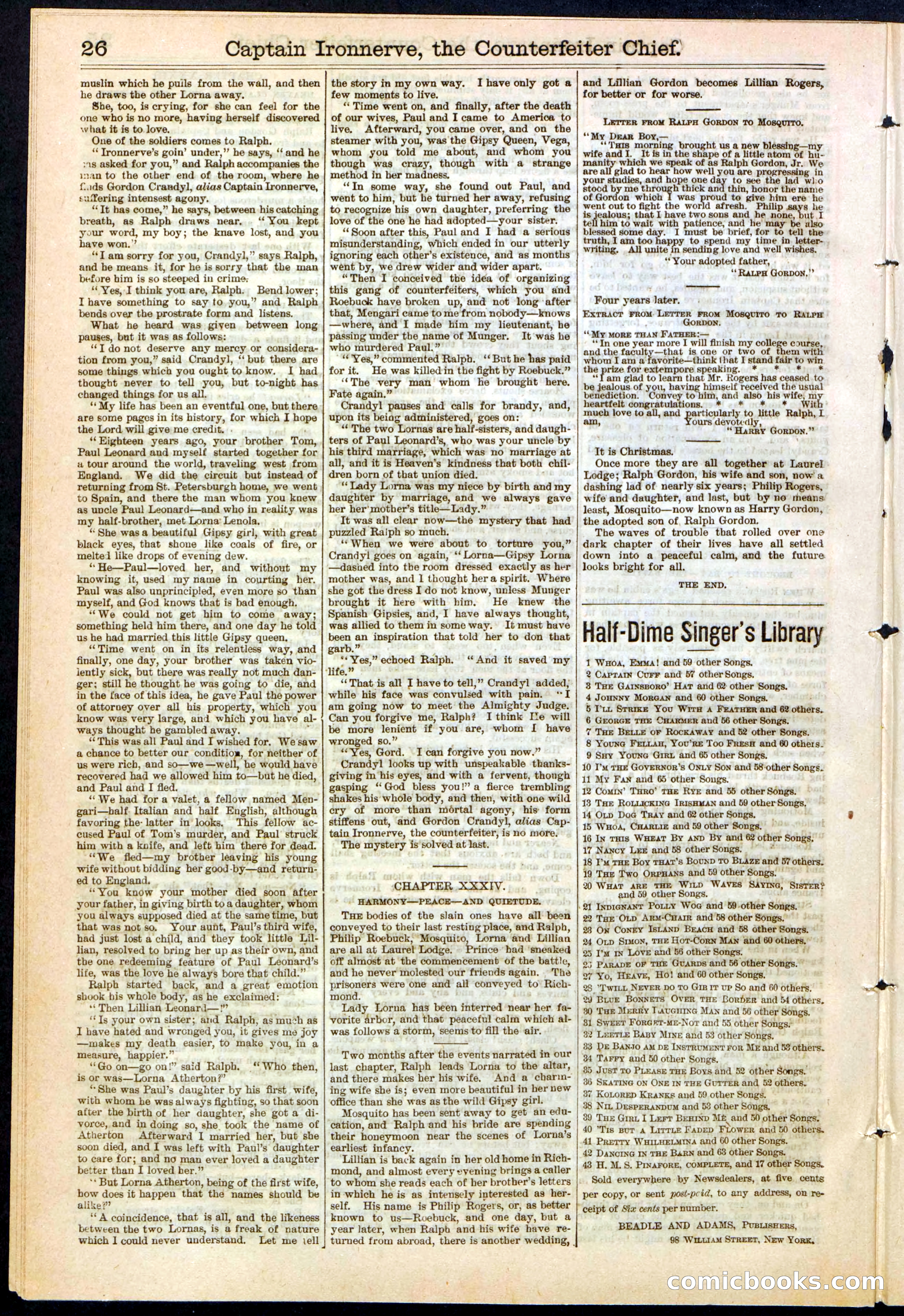Beadle's Dime Library No. 152 — page 26 of 32