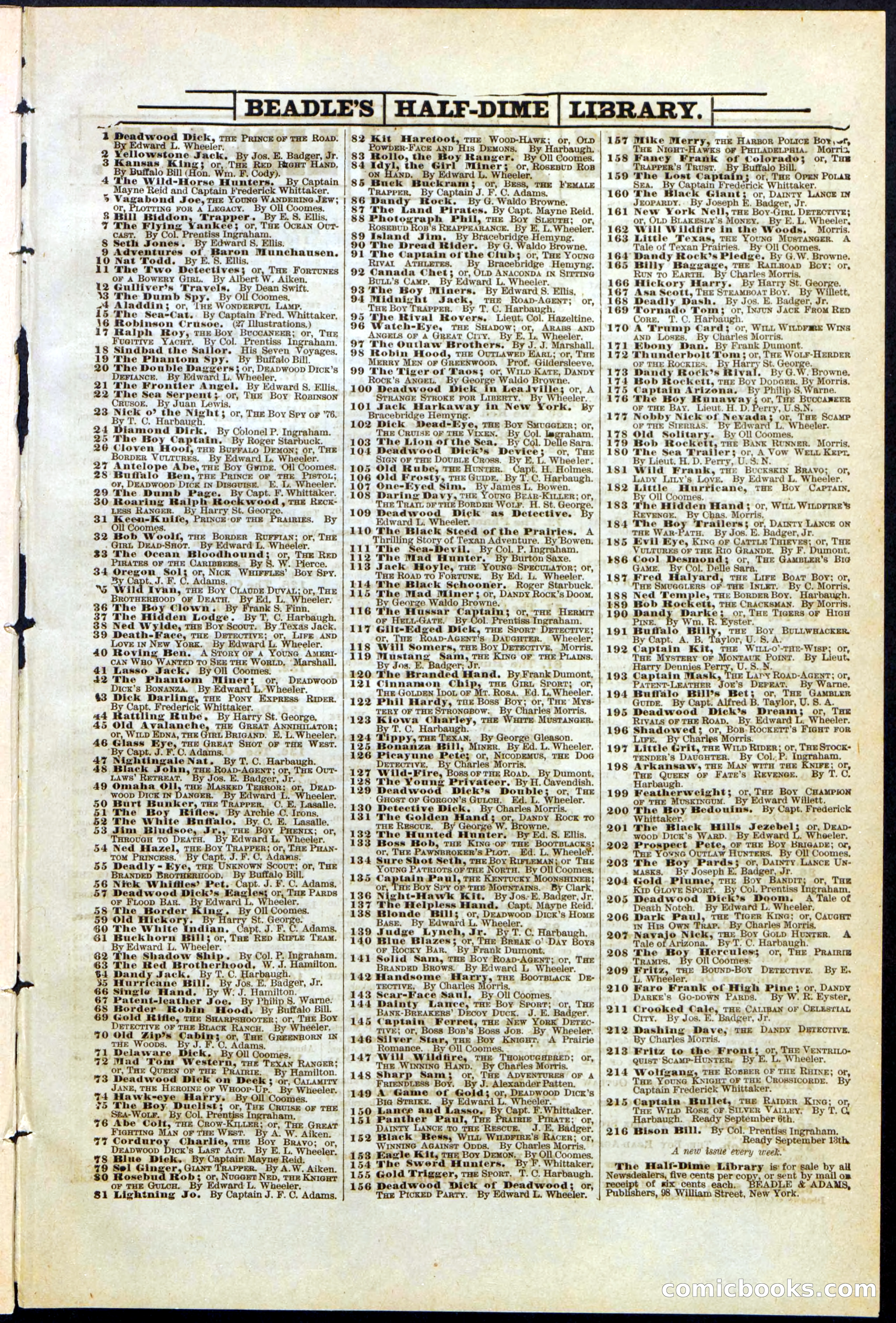 Beadle's Dime Library No. 152 — page 31 of 32