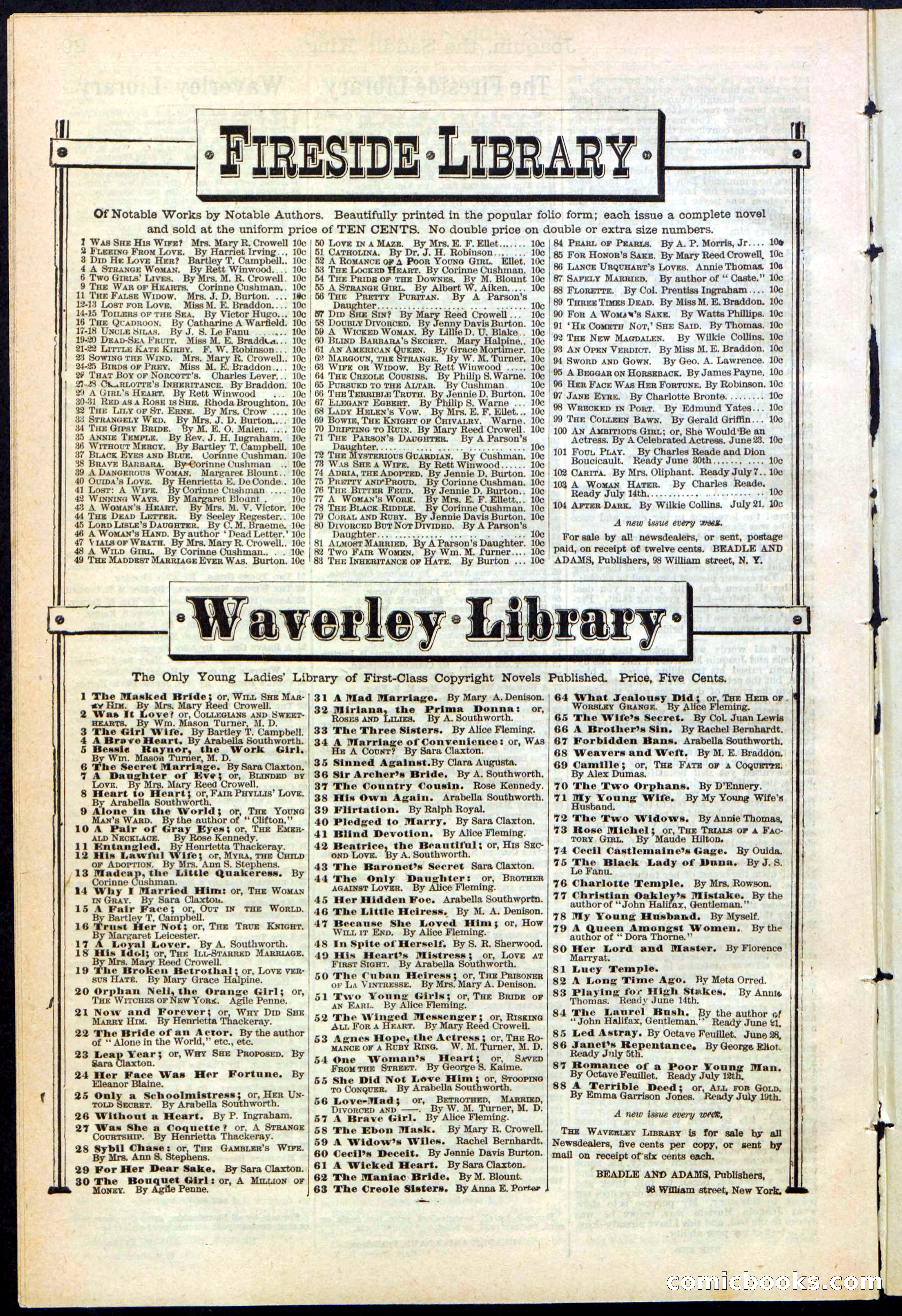 Beadle's New York Dime Library No. 154 — page 30 of 32
