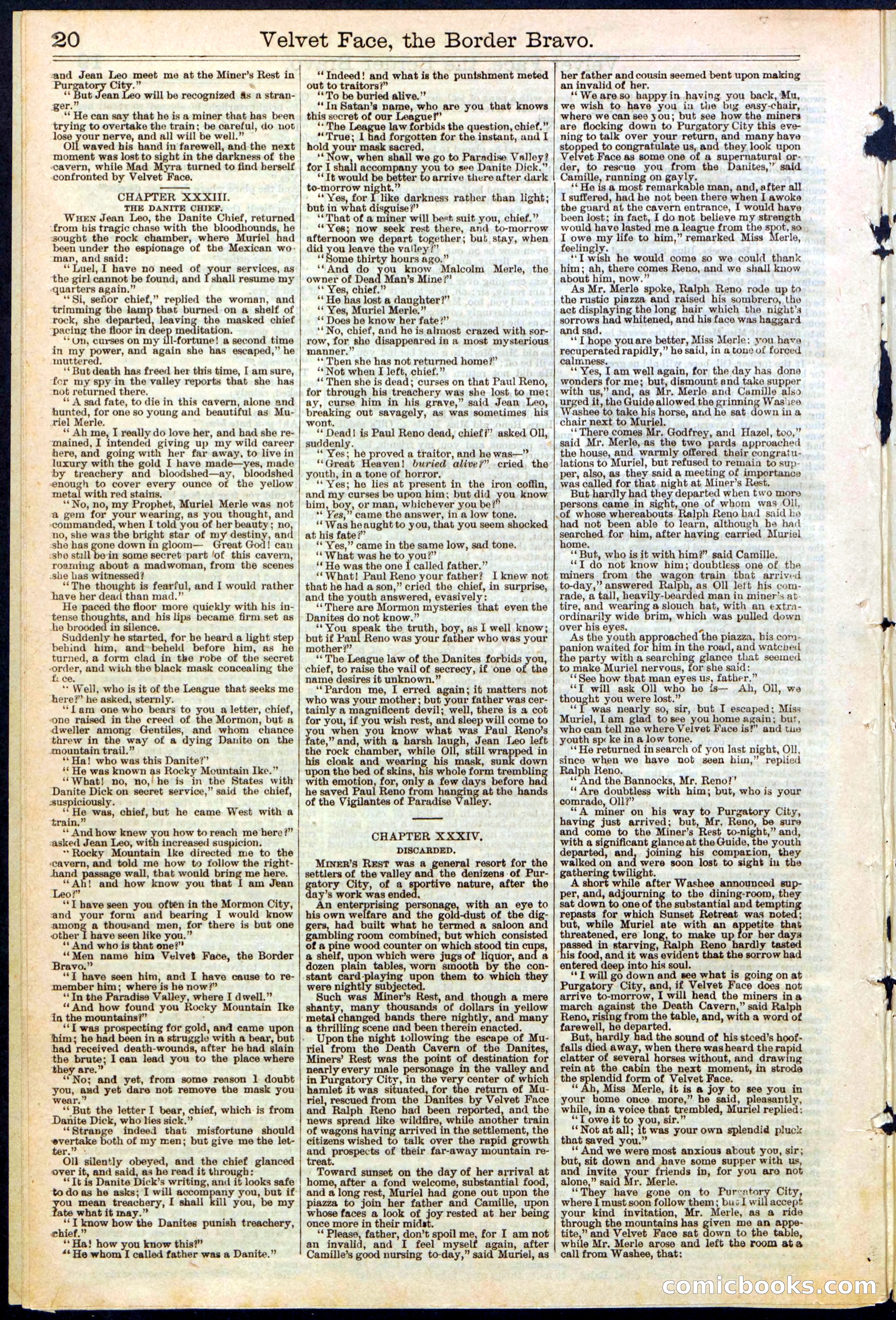 Beadle's New York Dime Library, No. 156 — page 20 of 24