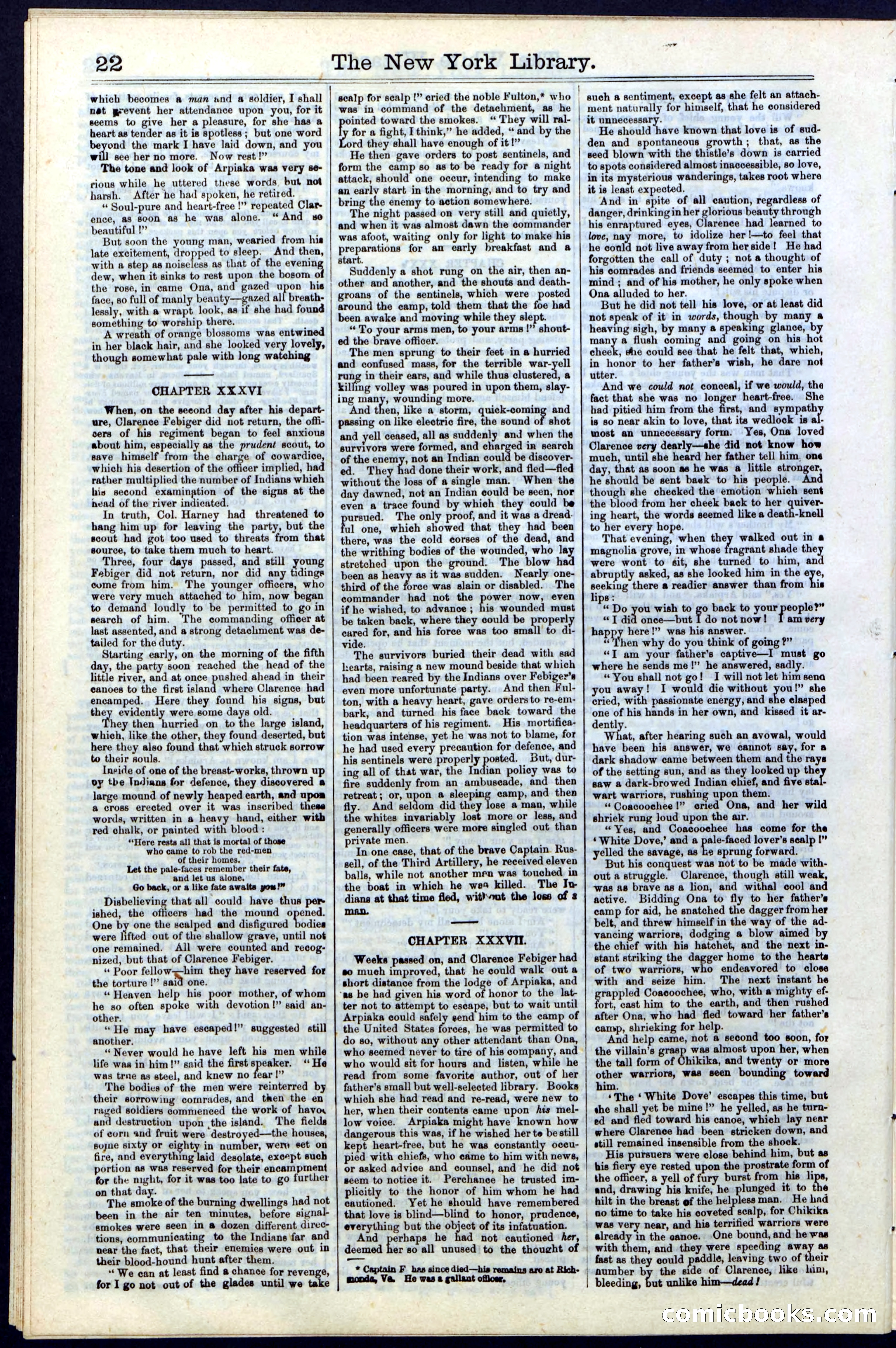 Beadle's Dime Library No. 16 — page 22 of 32