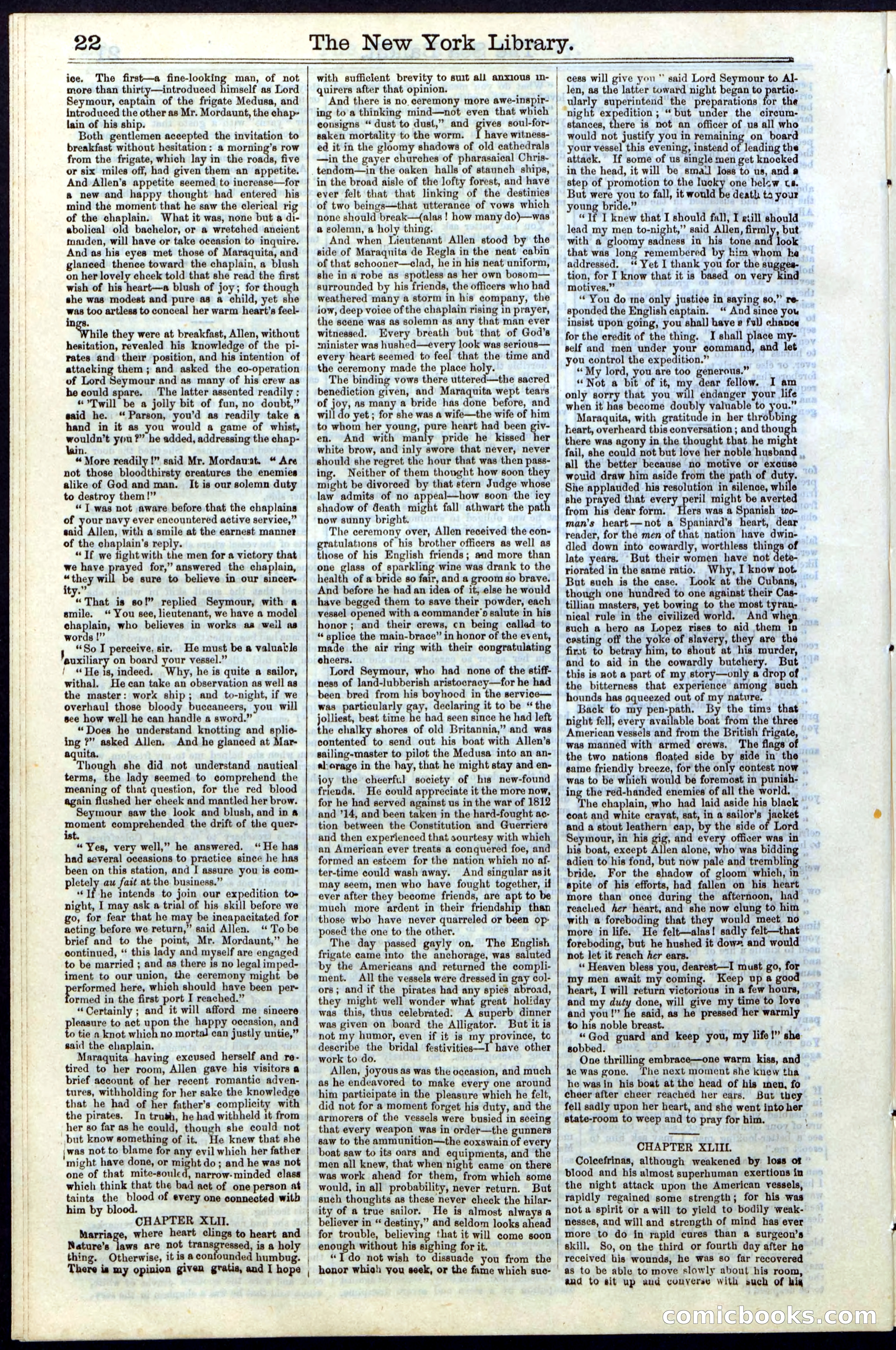 Beadle's Dime Library No. 18 — page 22 of 28