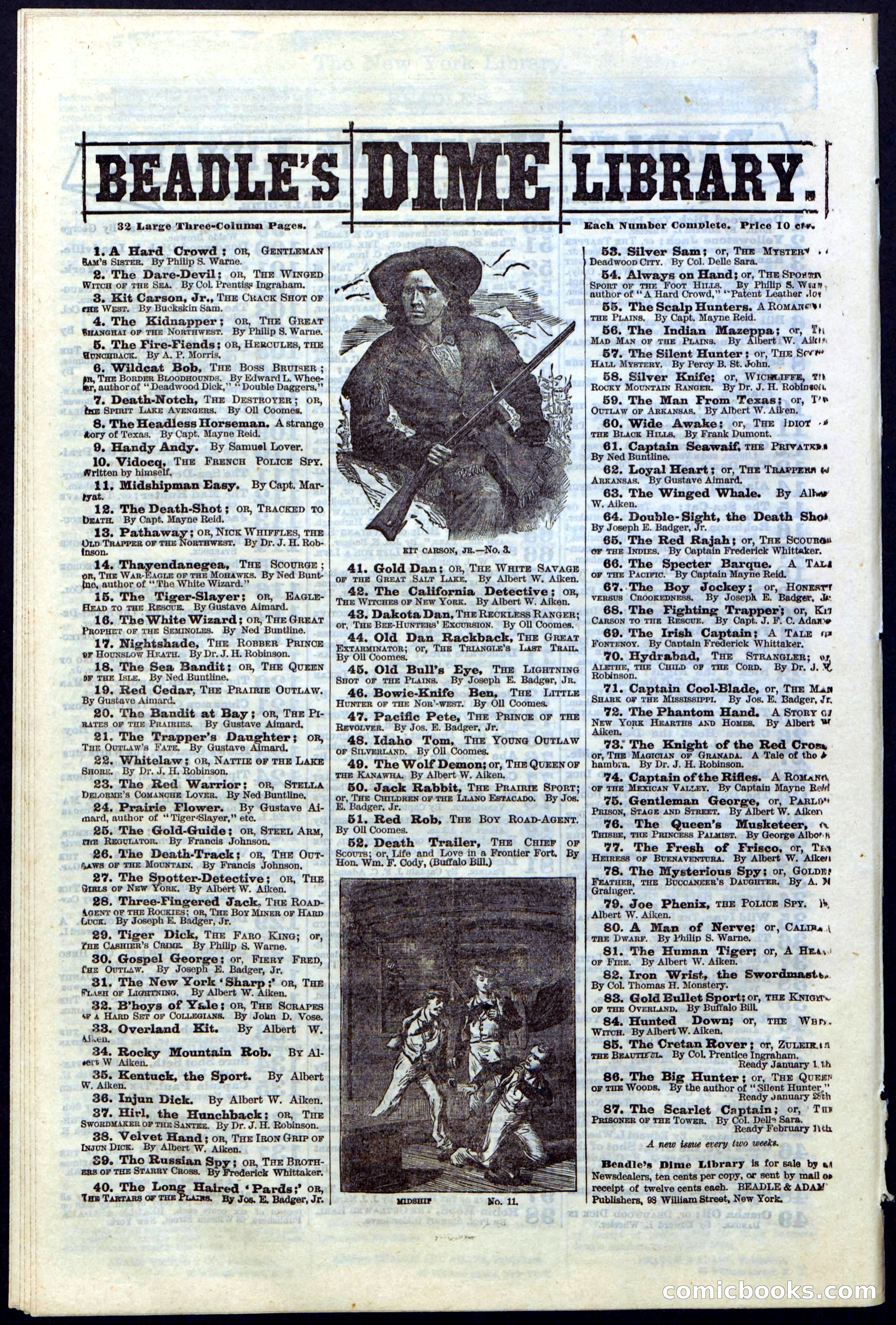 Beadle's Dime Library No. 18 — page 28 of 28