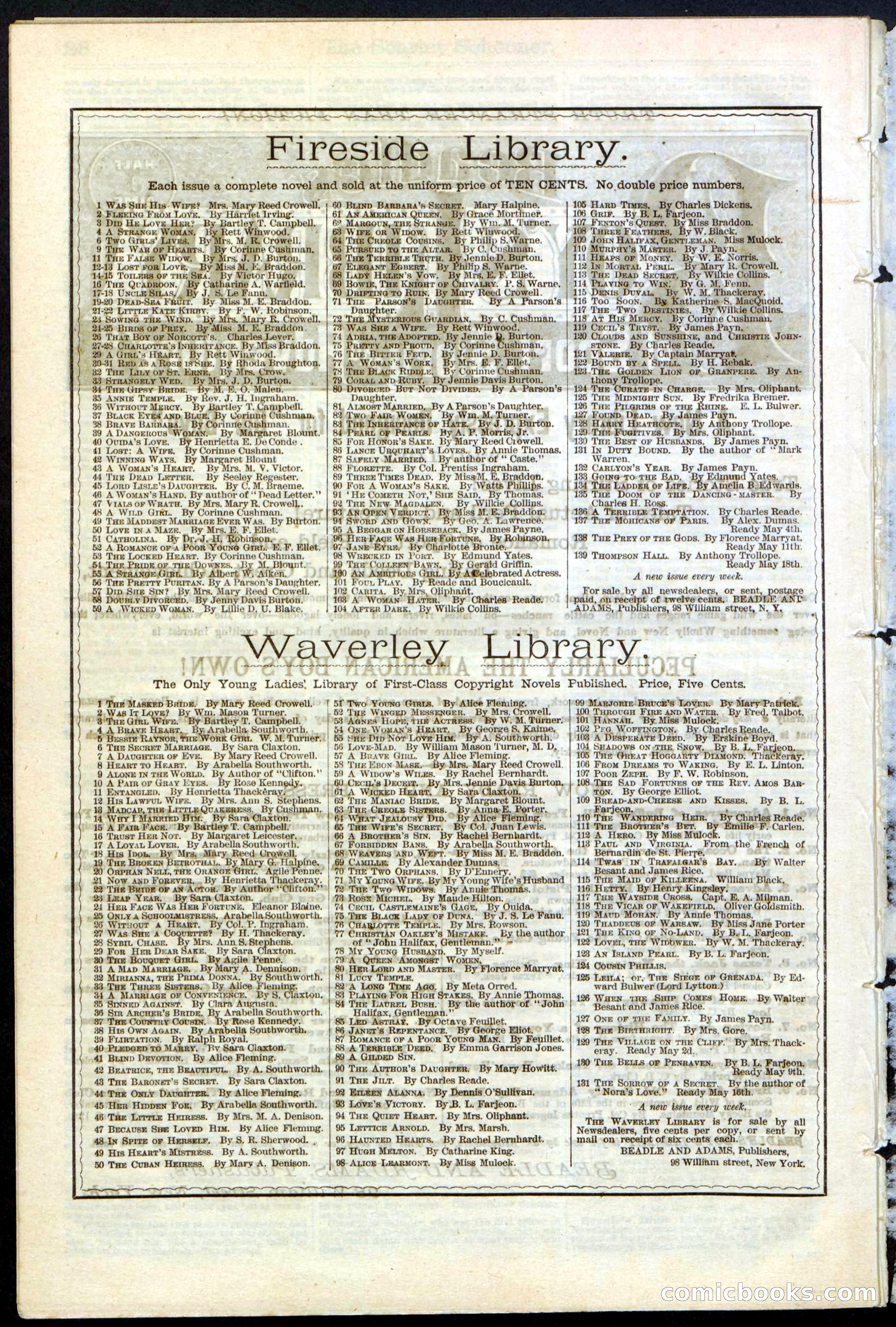 Beadle's New York Dime Library, No. 181 — page 30 of 32