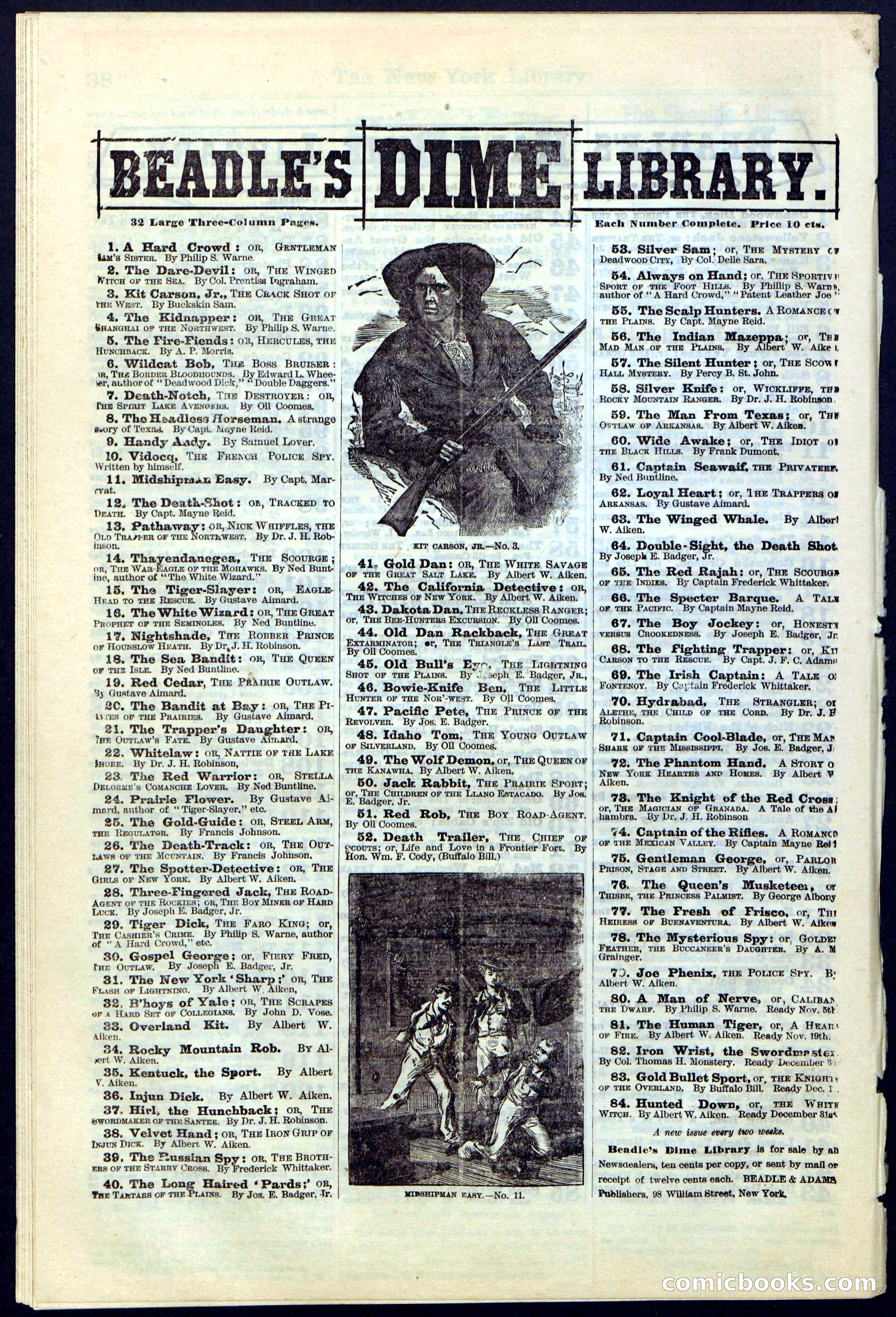 Beadle's New York Dime Library No. 19 — page 40 of 40