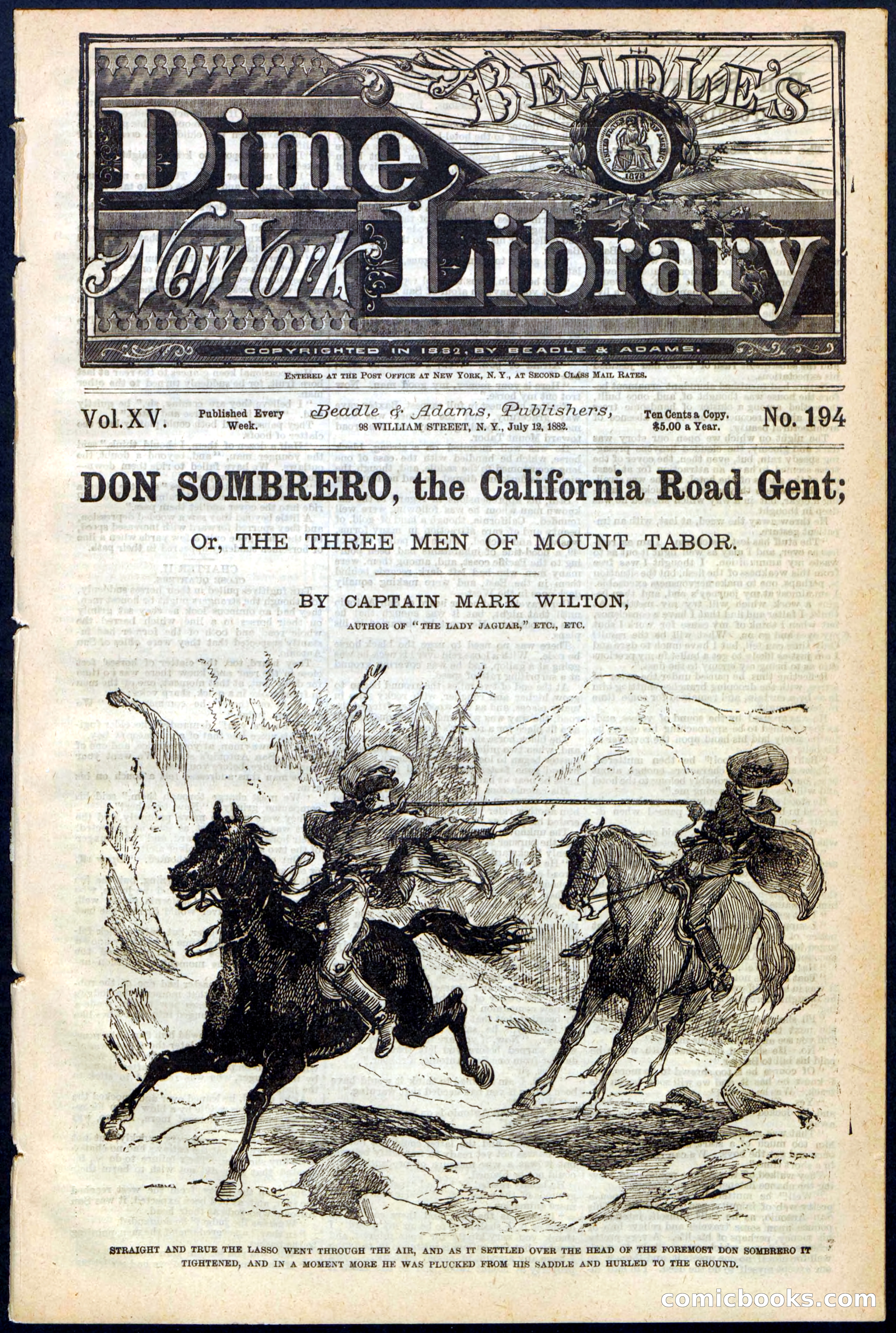 Beadle's New York Dime Library, No. 194 — page 1 of 32