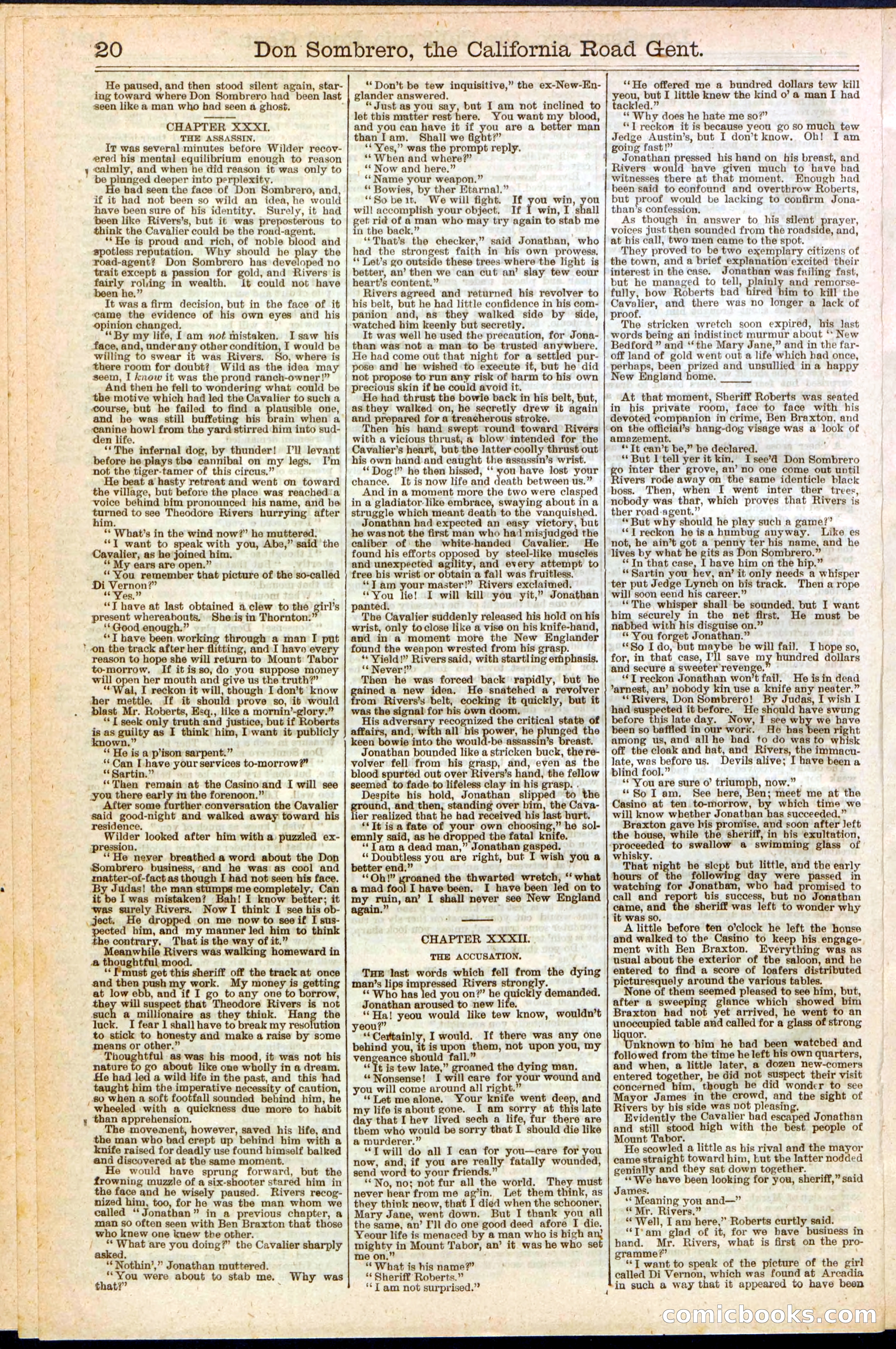 Beadle's New York Dime Library, No. 194 — page 20 of 32