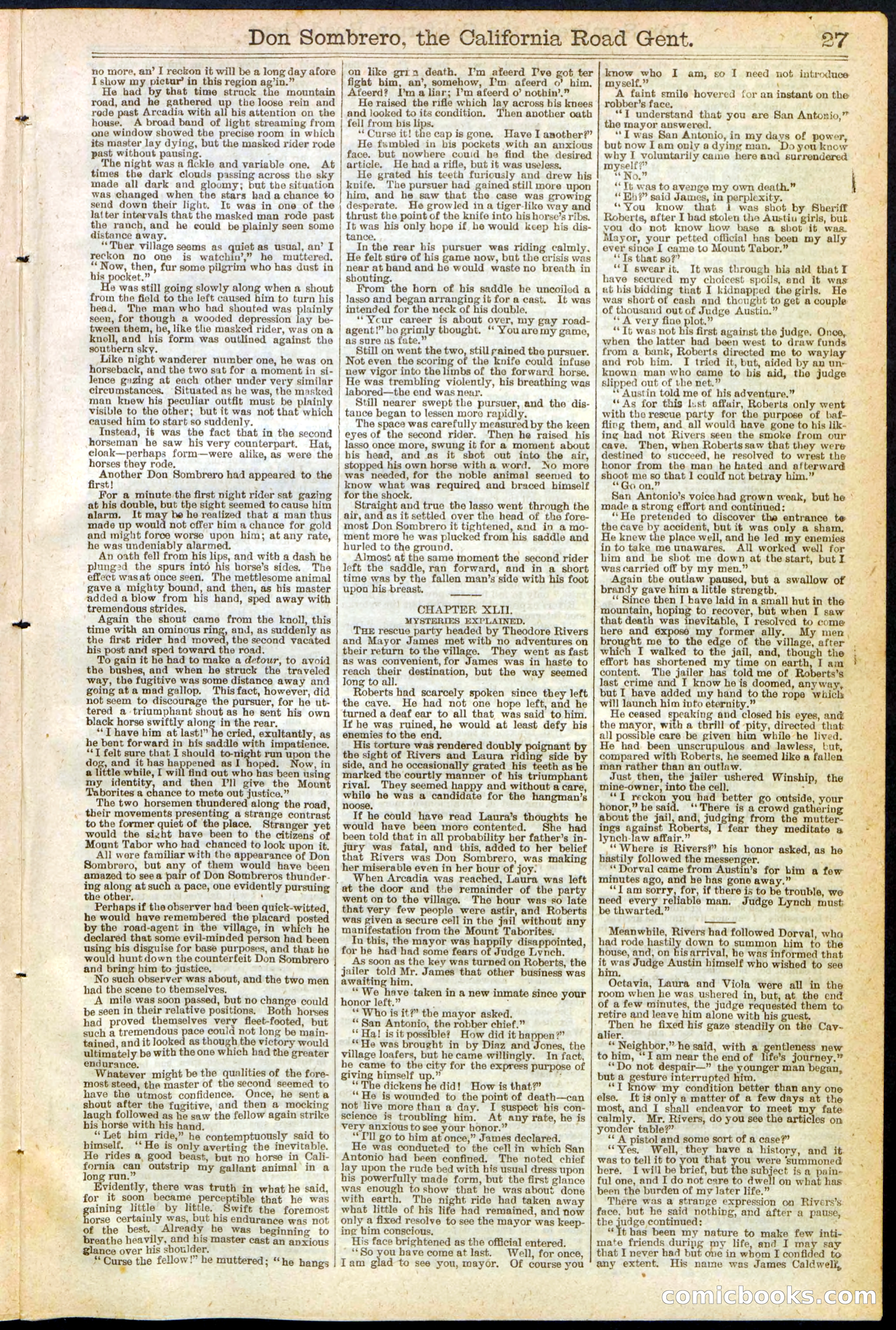 Beadle's New York Dime Library, No. 194 — page 27 of 32