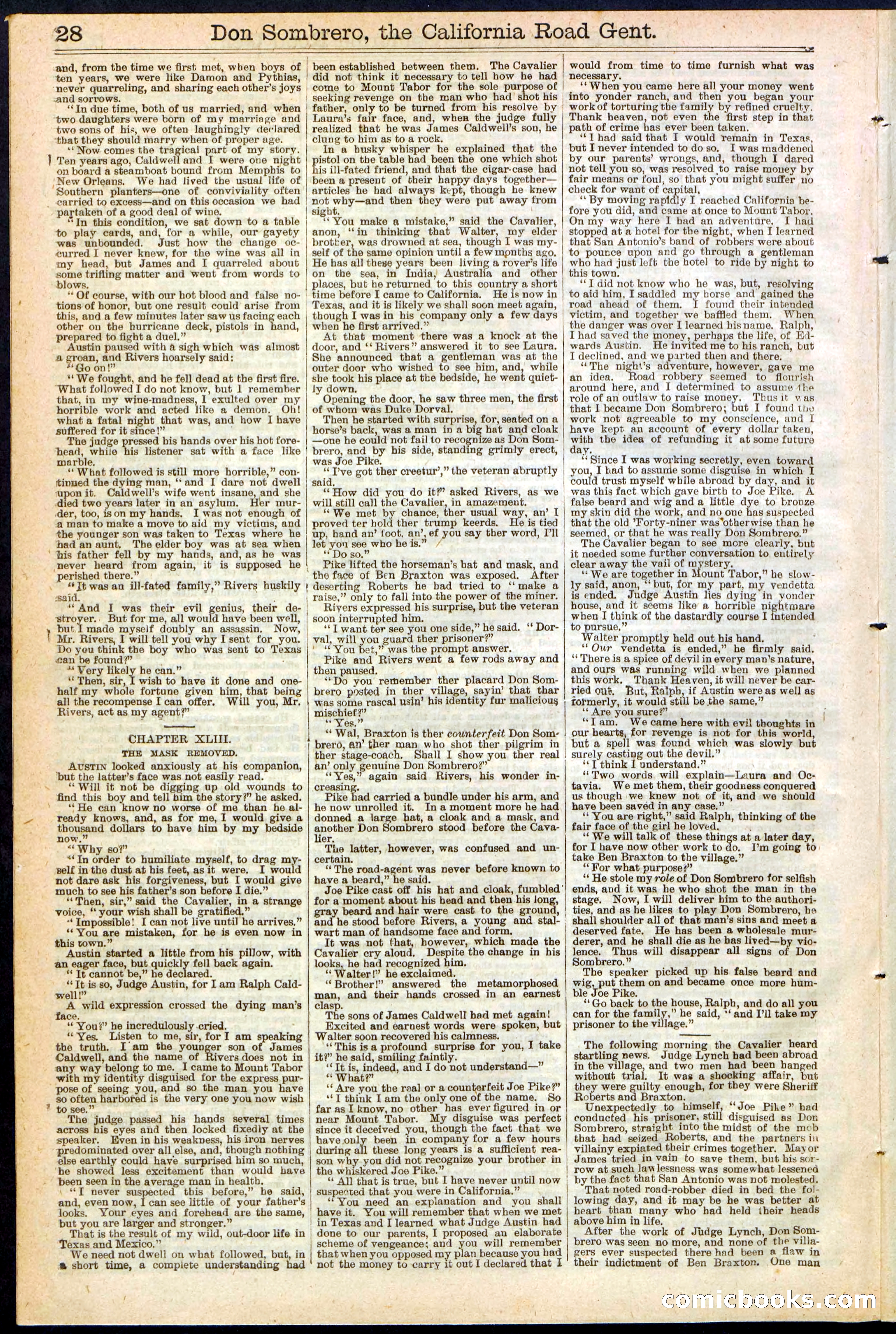 Beadle's New York Dime Library, No. 194 — page 28 of 32
