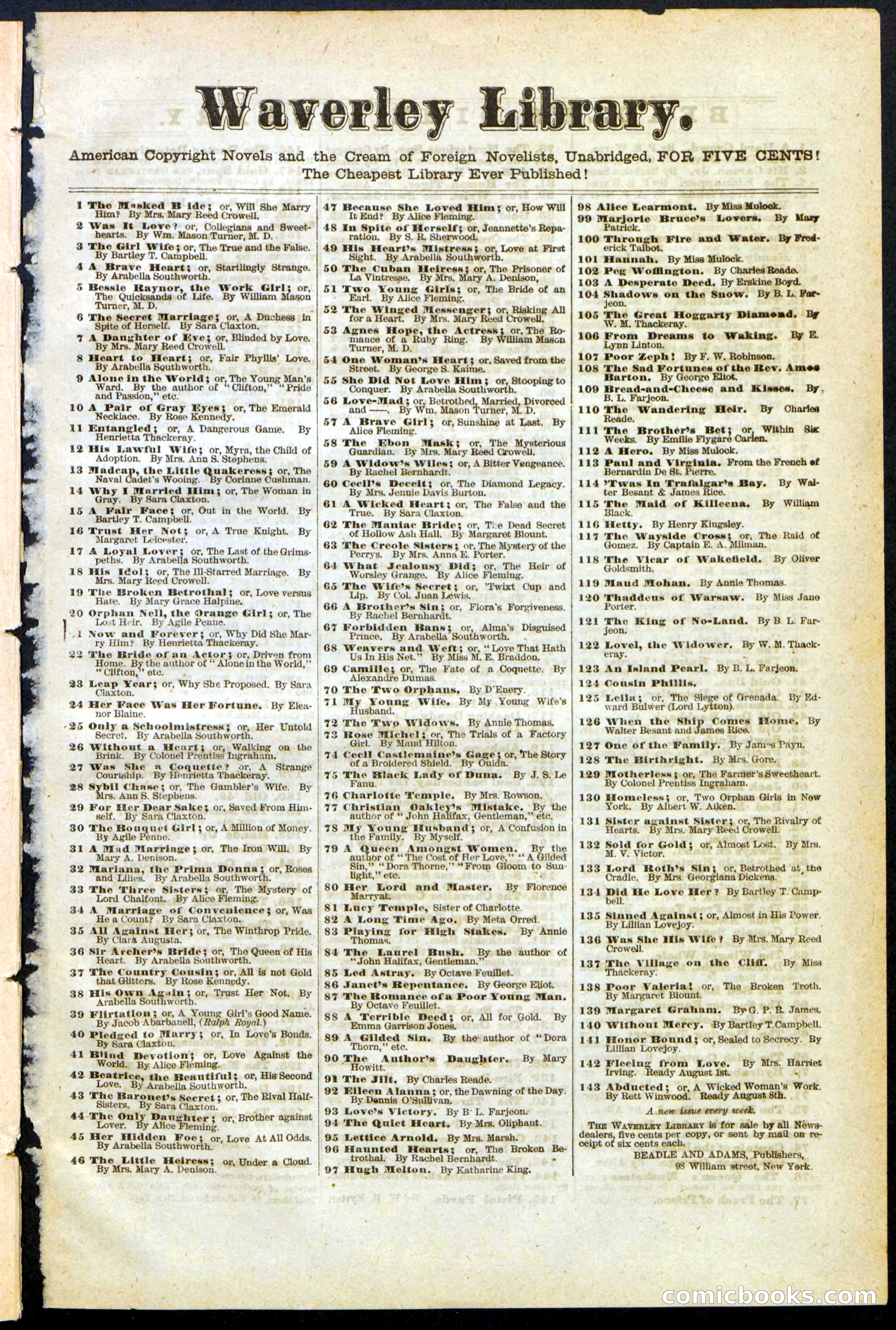 Beadle's New York Dime Library, No. 194 — page 31 of 32