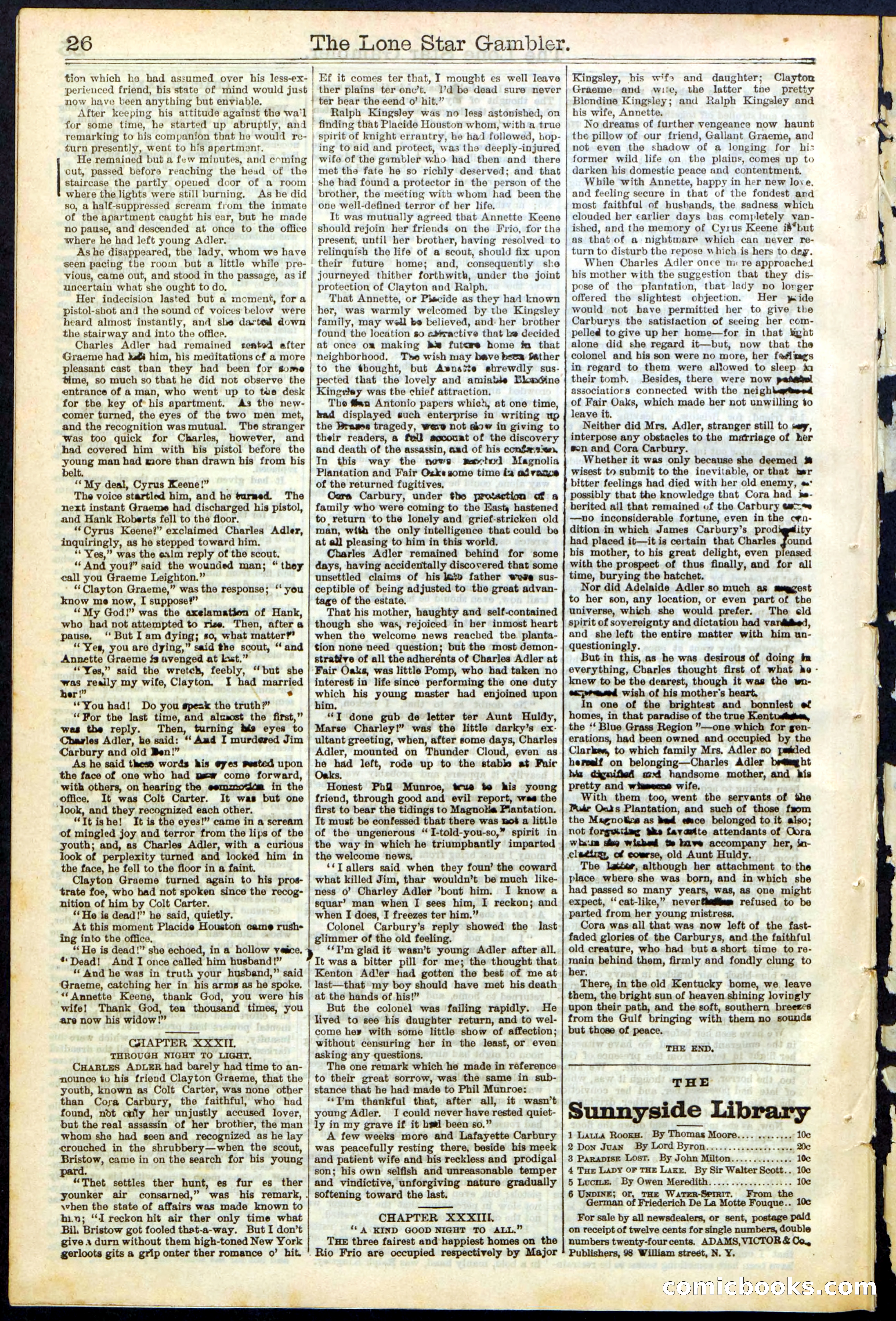 Beadle's New York Dime Library, No. 195 — page 26 of 28