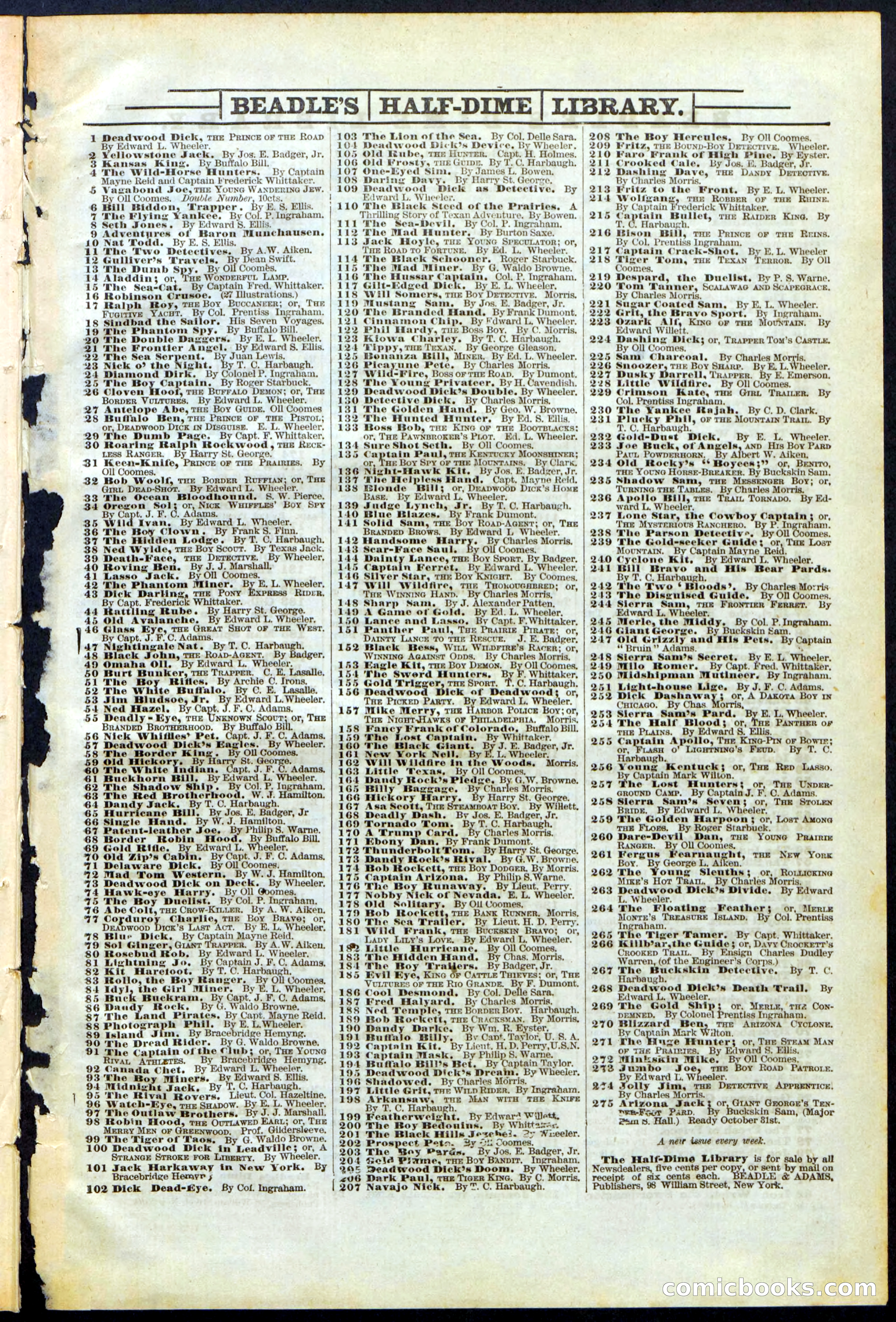 Beadle's New York Dime Library, No. 195 — page 27 of 28