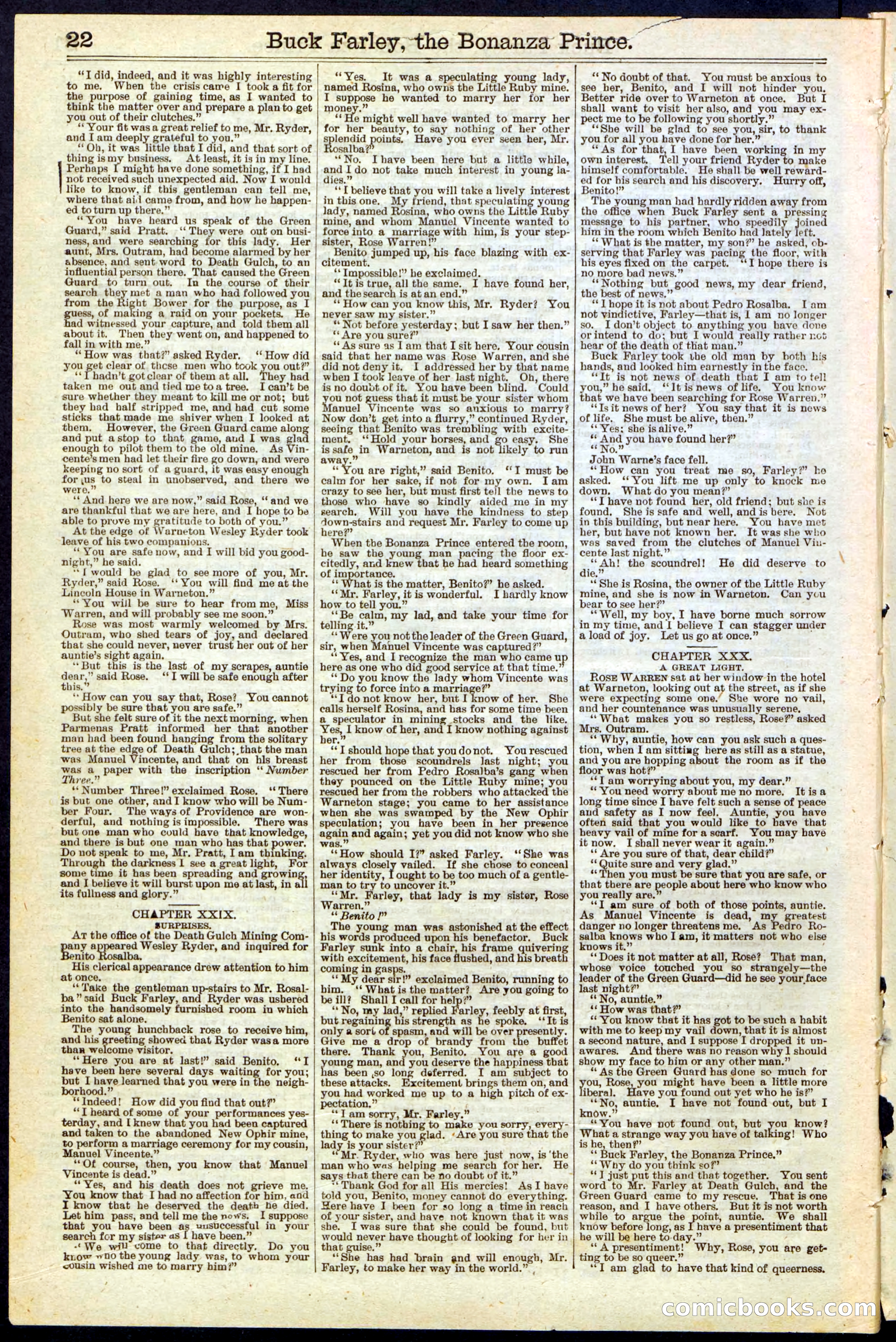 Beadle's New York Dime Library No. 209 — page 22 of 24