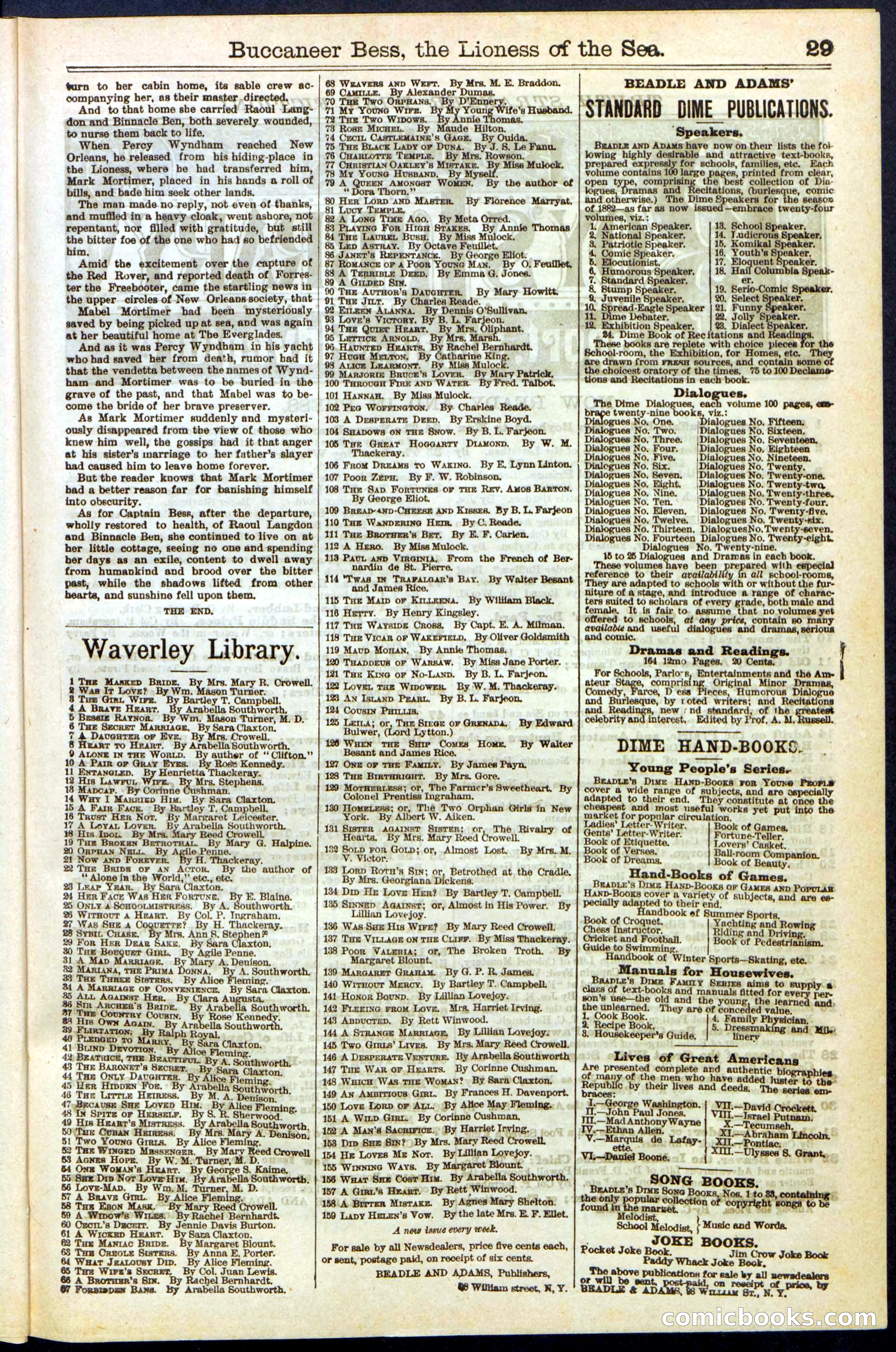 Beadle's New York Dime Library No. 210 — page 29 of 32