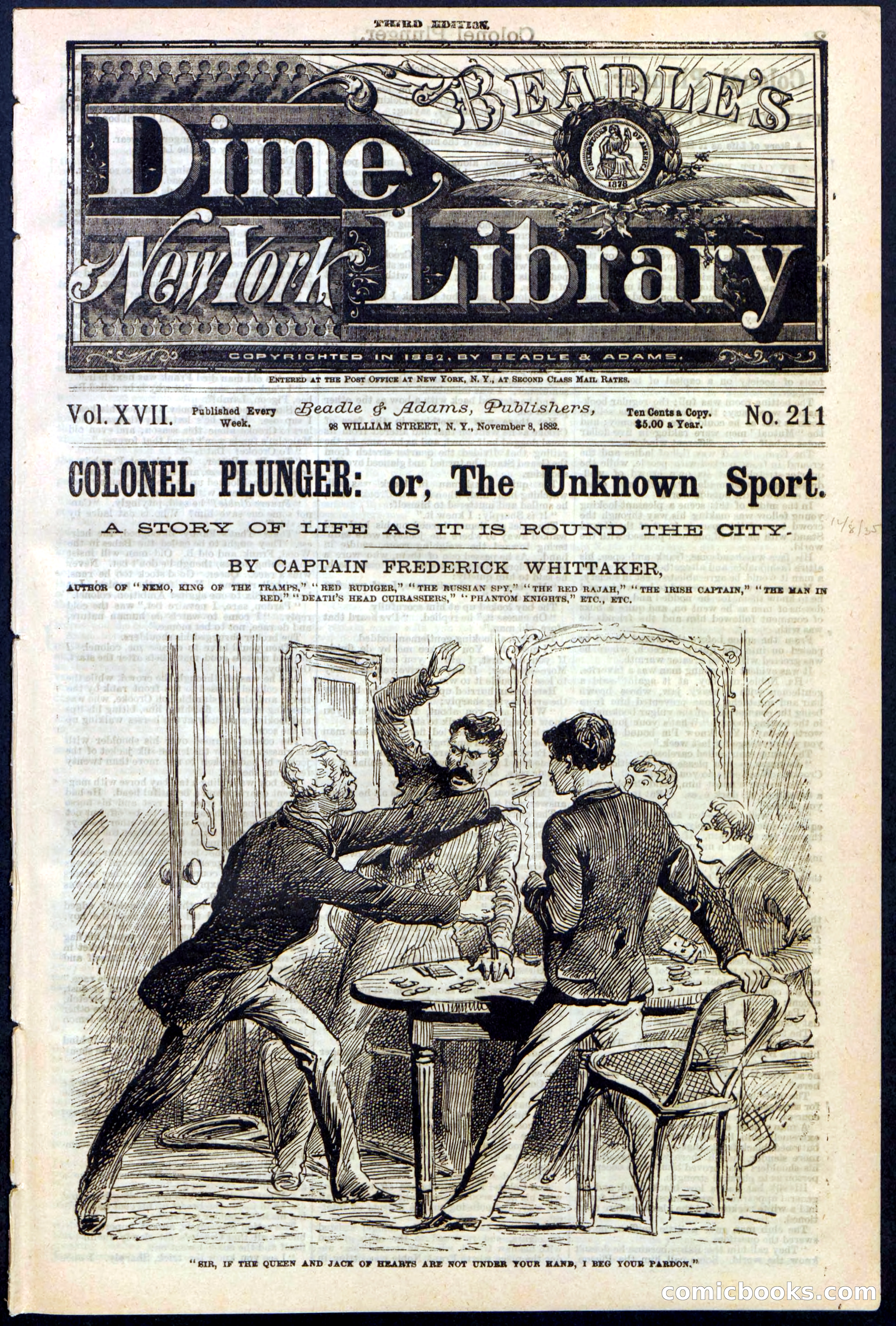 Beadle's Dime Library No. 211 — page 1 of 32