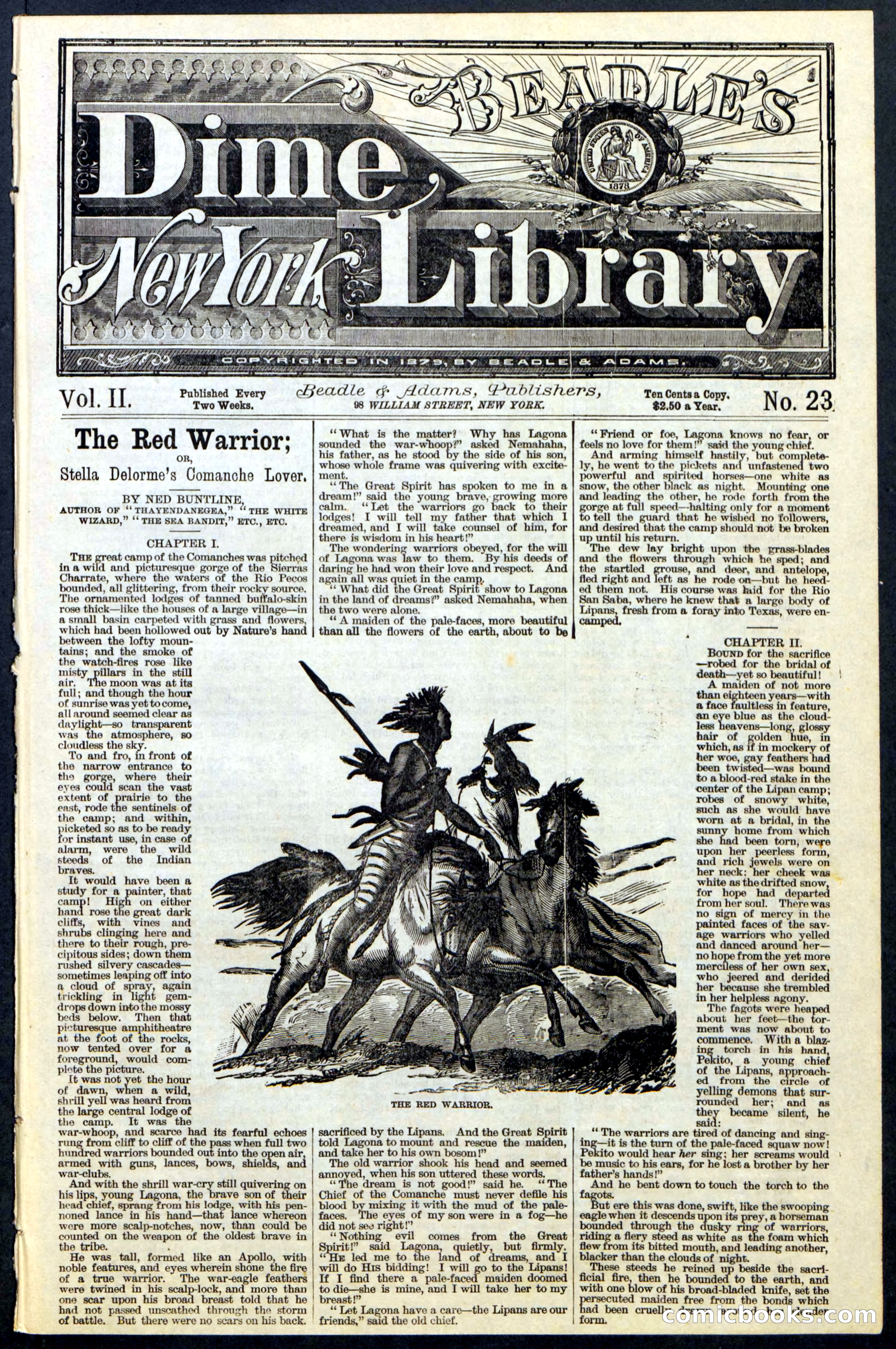 Beadle's New York Dime Library, No. 23 — page 1 of 28