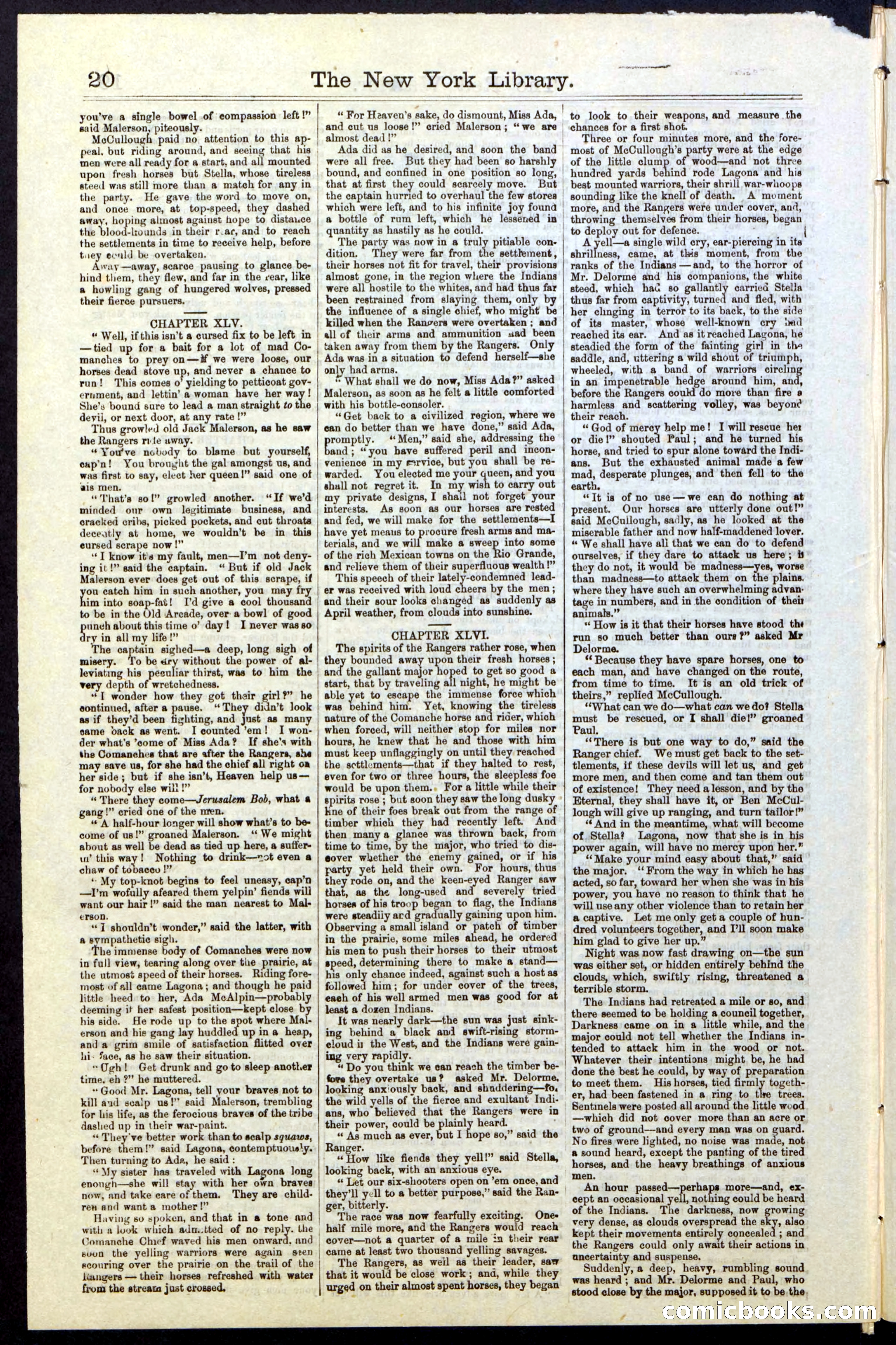 Beadle's New York Dime Library, No. 23 — page 20 of 28