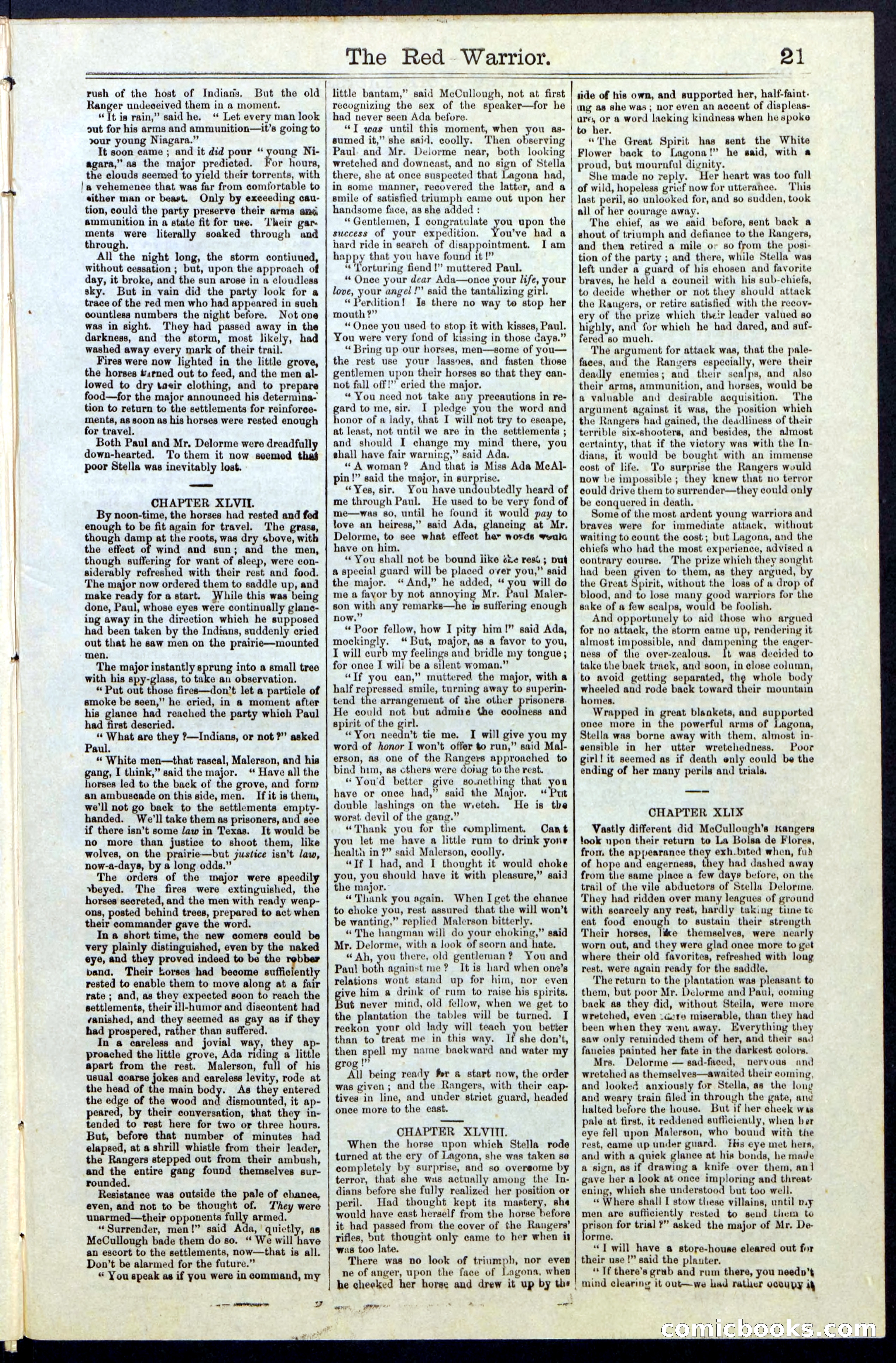 Beadle's New York Dime Library, No. 23 — page 21 of 28