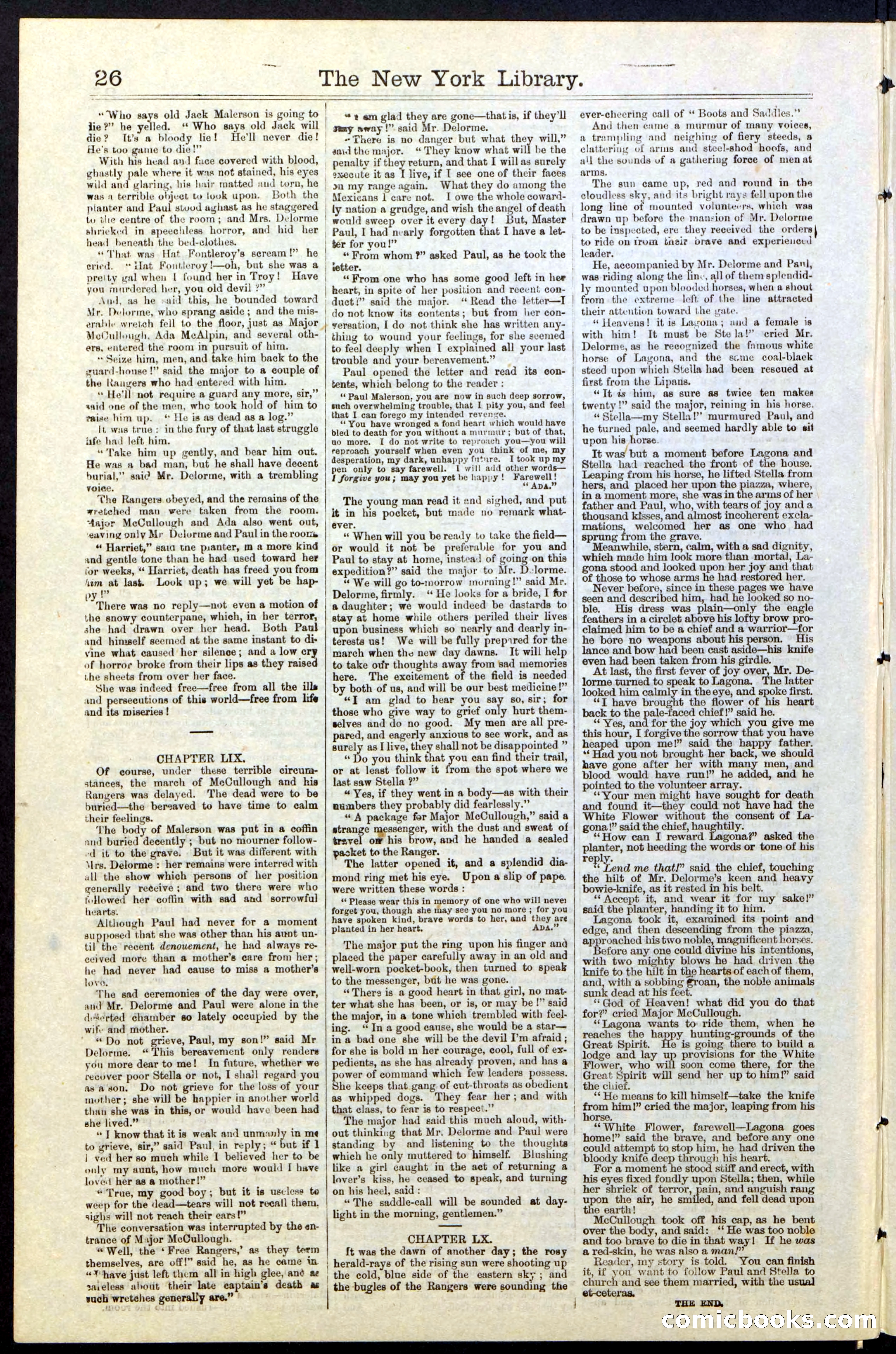 Beadle's New York Dime Library, No. 23 — page 26 of 28