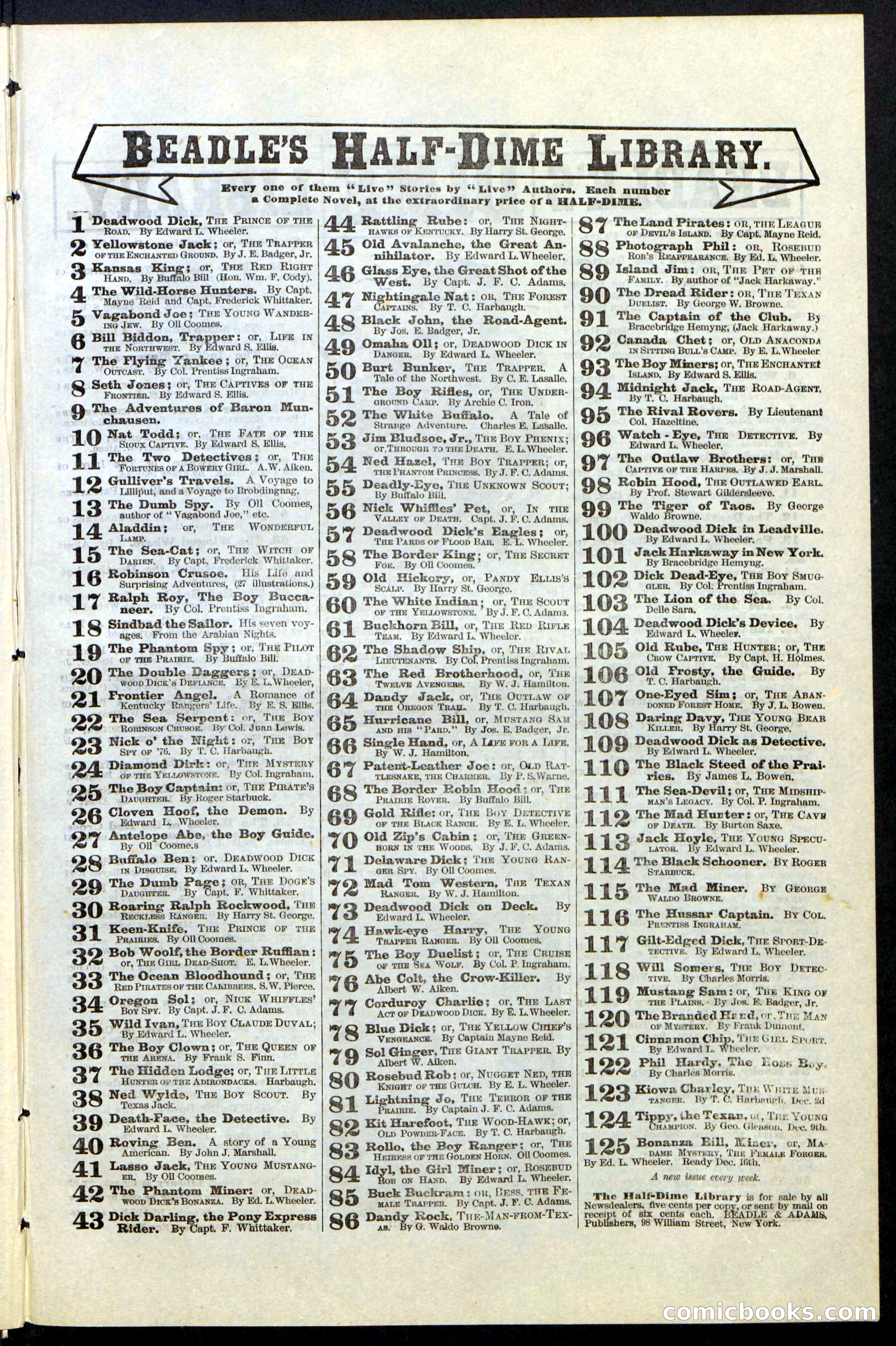 Beadle's New York Dime Library, No. 23 — page 27 of 28