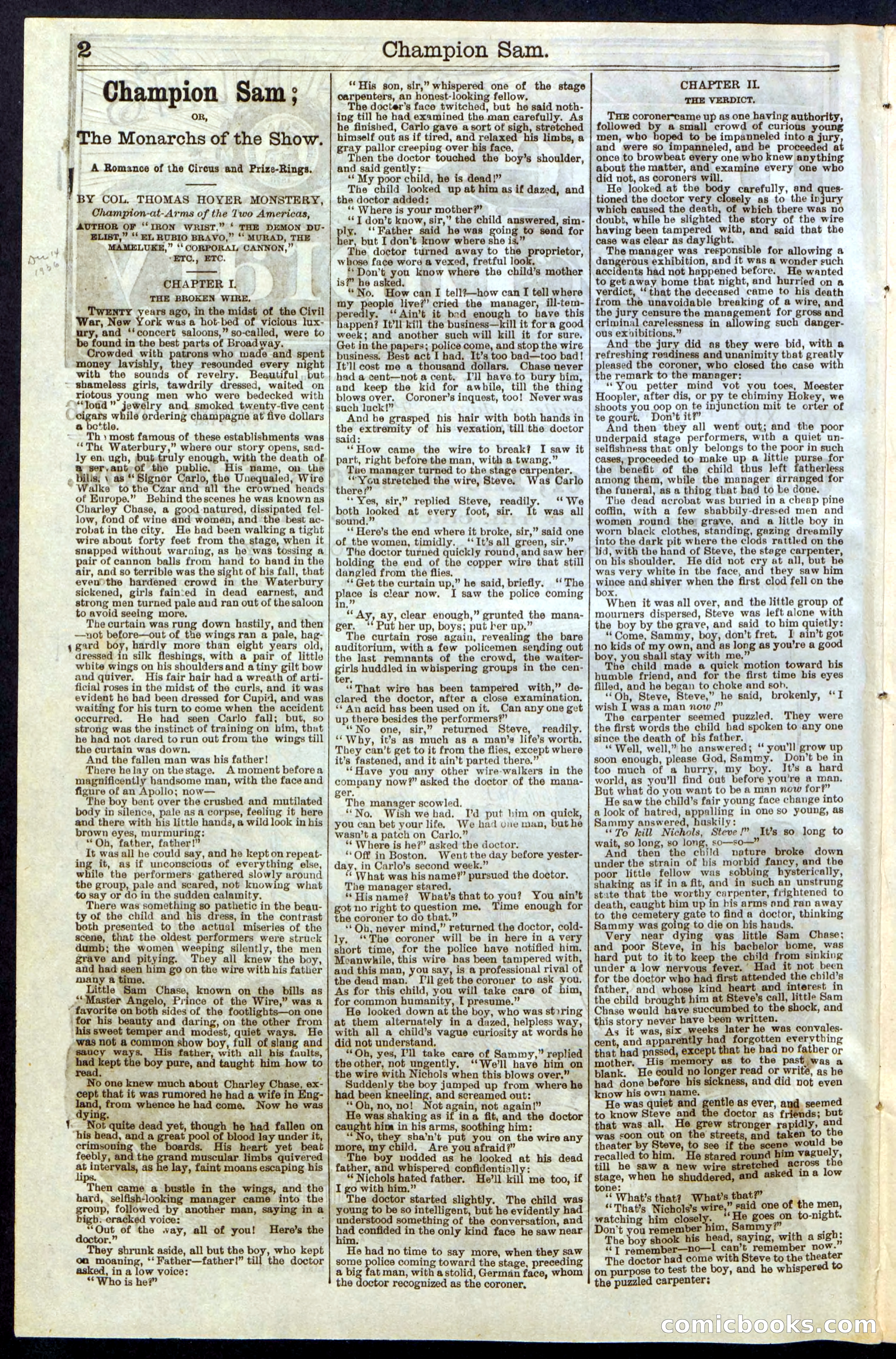 Beadle's Dime Library No. 236 — page 2 of 32