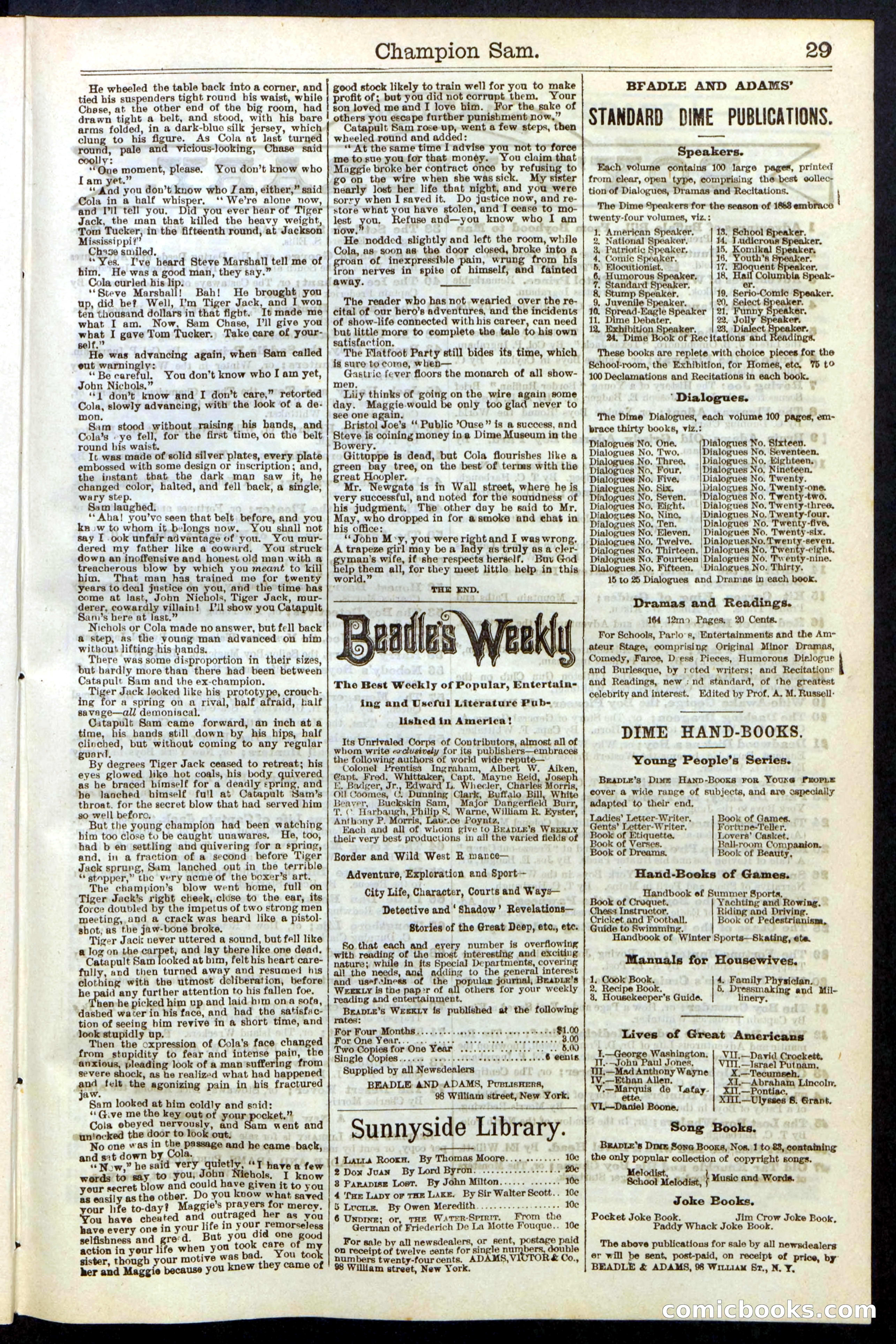 Beadle's Dime Library No. 236 — page 29 of 32