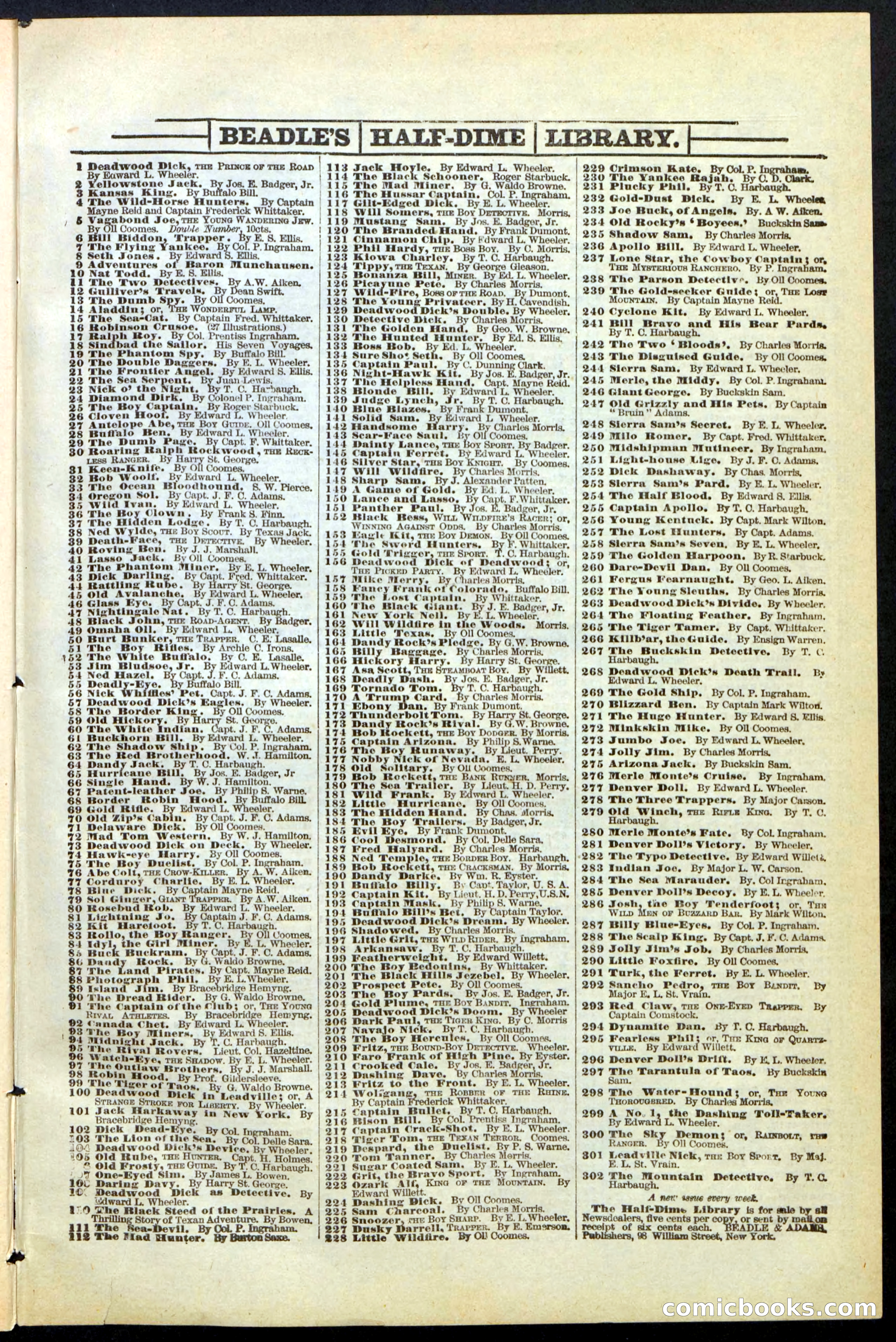 Beadle's New York Dime Library, No. 239 — page 31 of 32